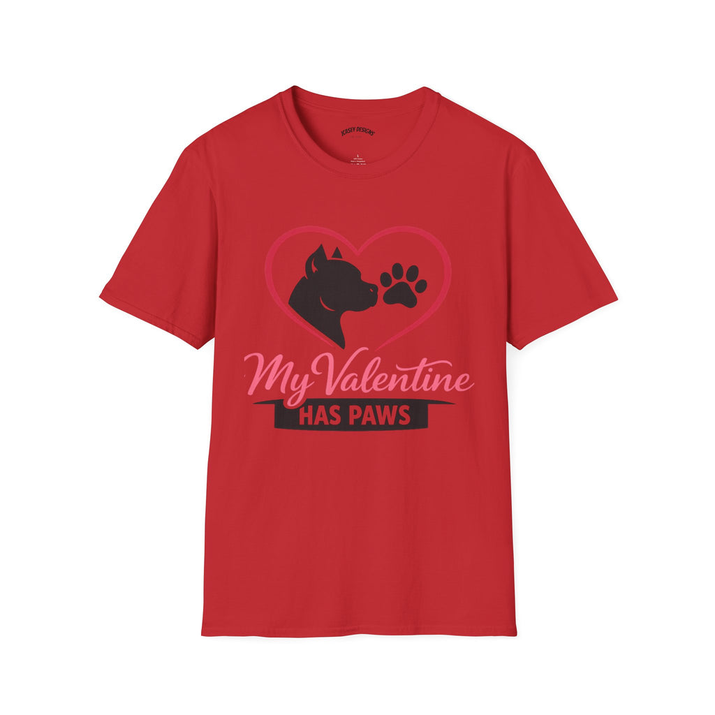 My Valentine Has Paws T-Shirt — Cute Dog Heart Valentine Tee