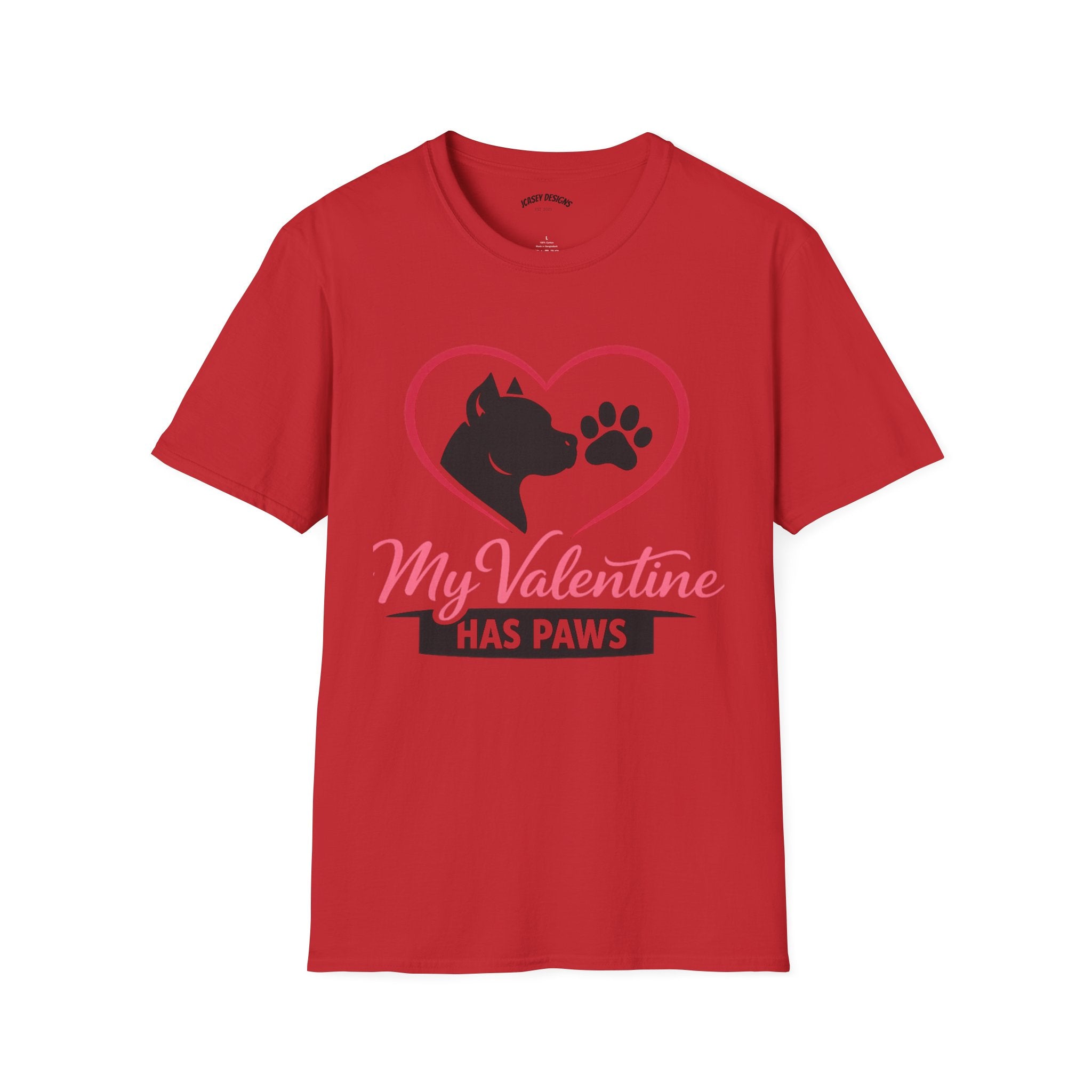 My Valentine Has Paws T-Shirt — Cute Dog Heart Valentine Tee