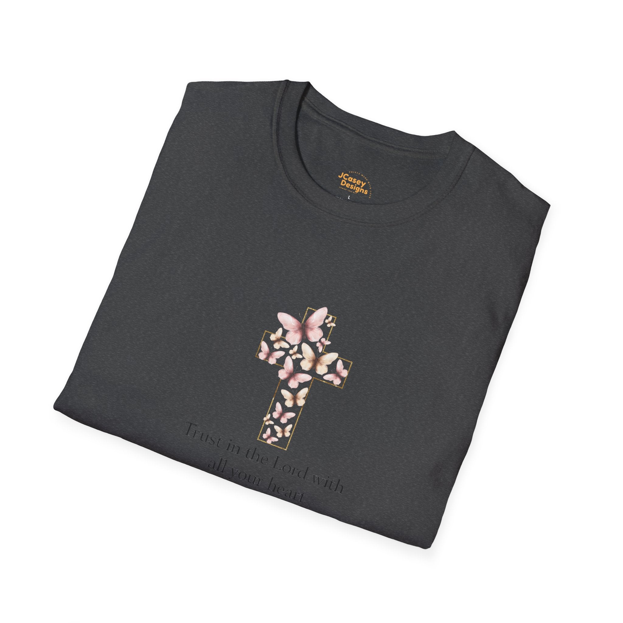 Floral Cross Scripture Tee — Trust in the Lord Christian T-Shirt