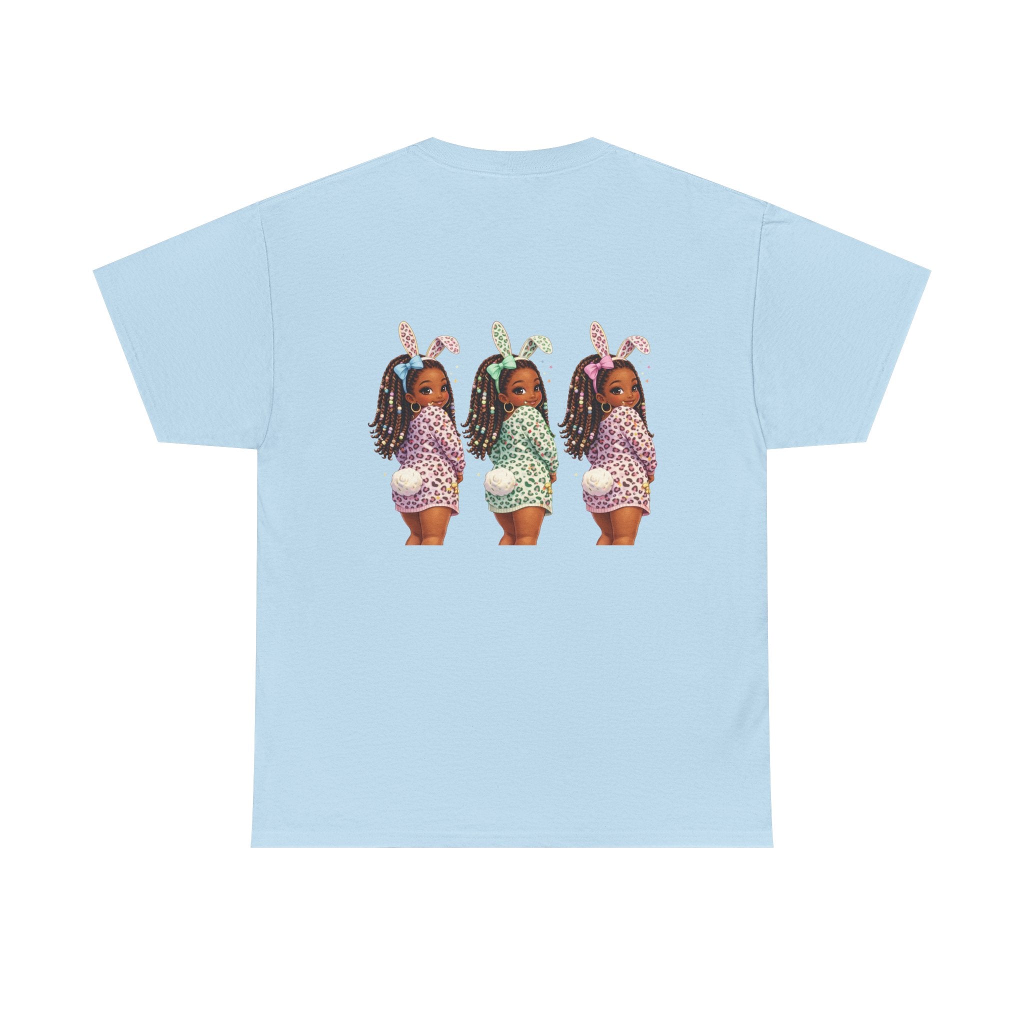 T-Shirt — 'Happy Easter' Pastel Bunny Eggs Tee (Easter Holiday, Cute Spring Kids & Women’s Graphic)
