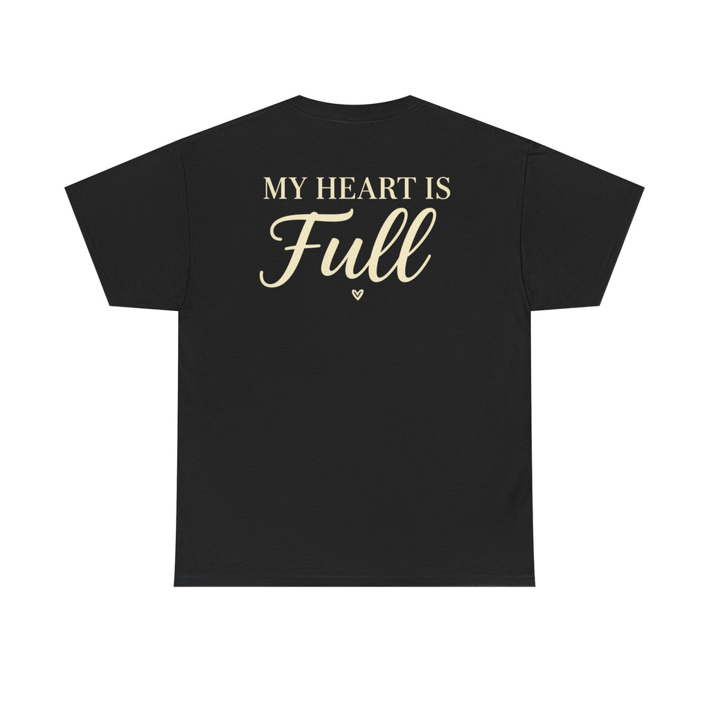 Mom The Real Queen T-Shirt – Gold Crown Mother’s Day Tee (“My Heart Is Full” on Back)