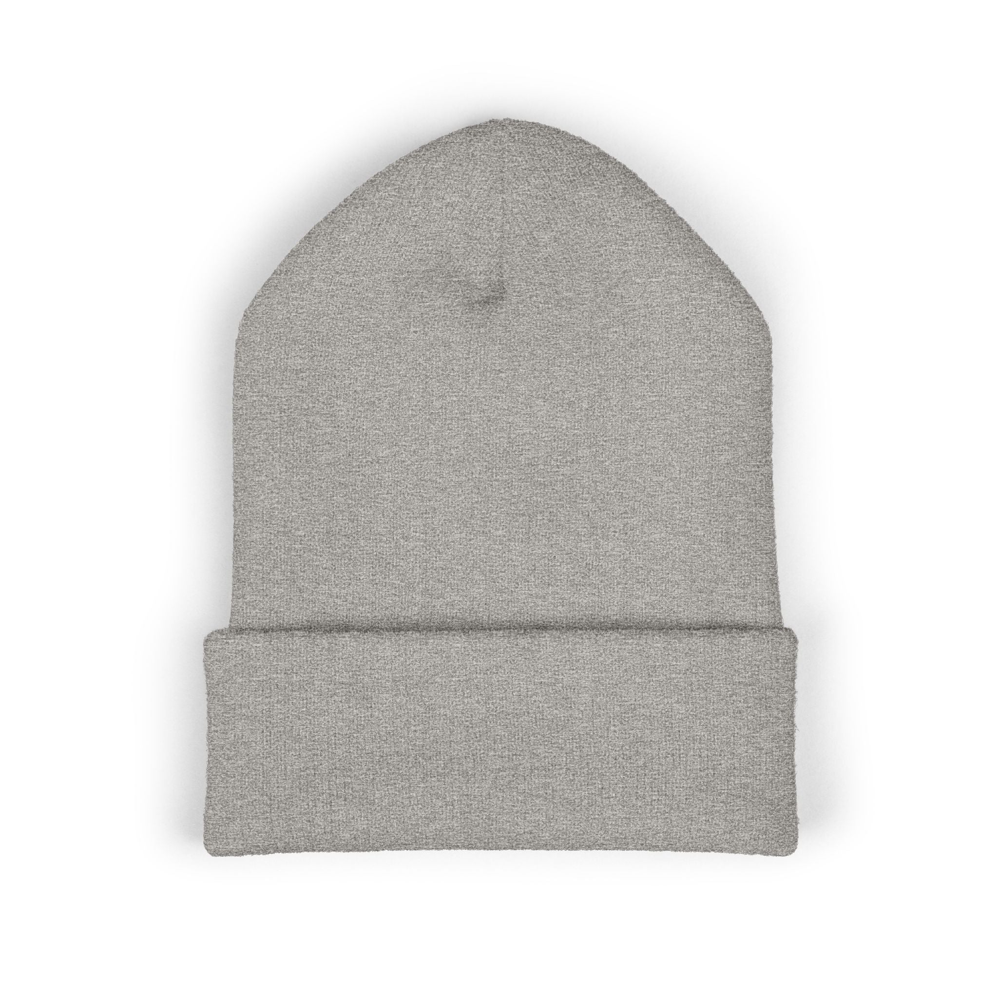 The Muse Embroidered Cuffed Beanie — Gold Script Knit Hat