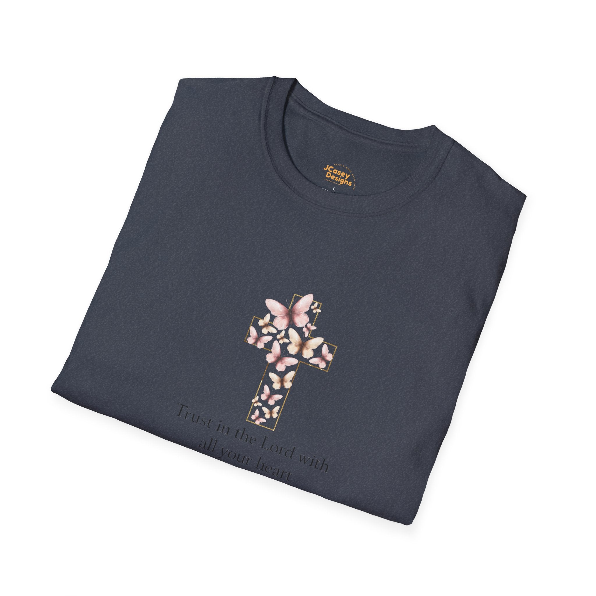 Floral Cross Scripture Tee — Trust in the Lord Christian T-Shirt