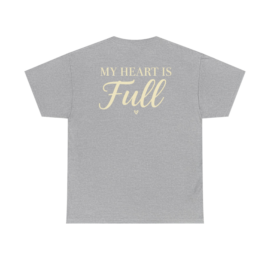 Mom The Real Queen T-Shirt – Gold Crown Mother’s Day Tee (“My Heart Is Full” on Back)