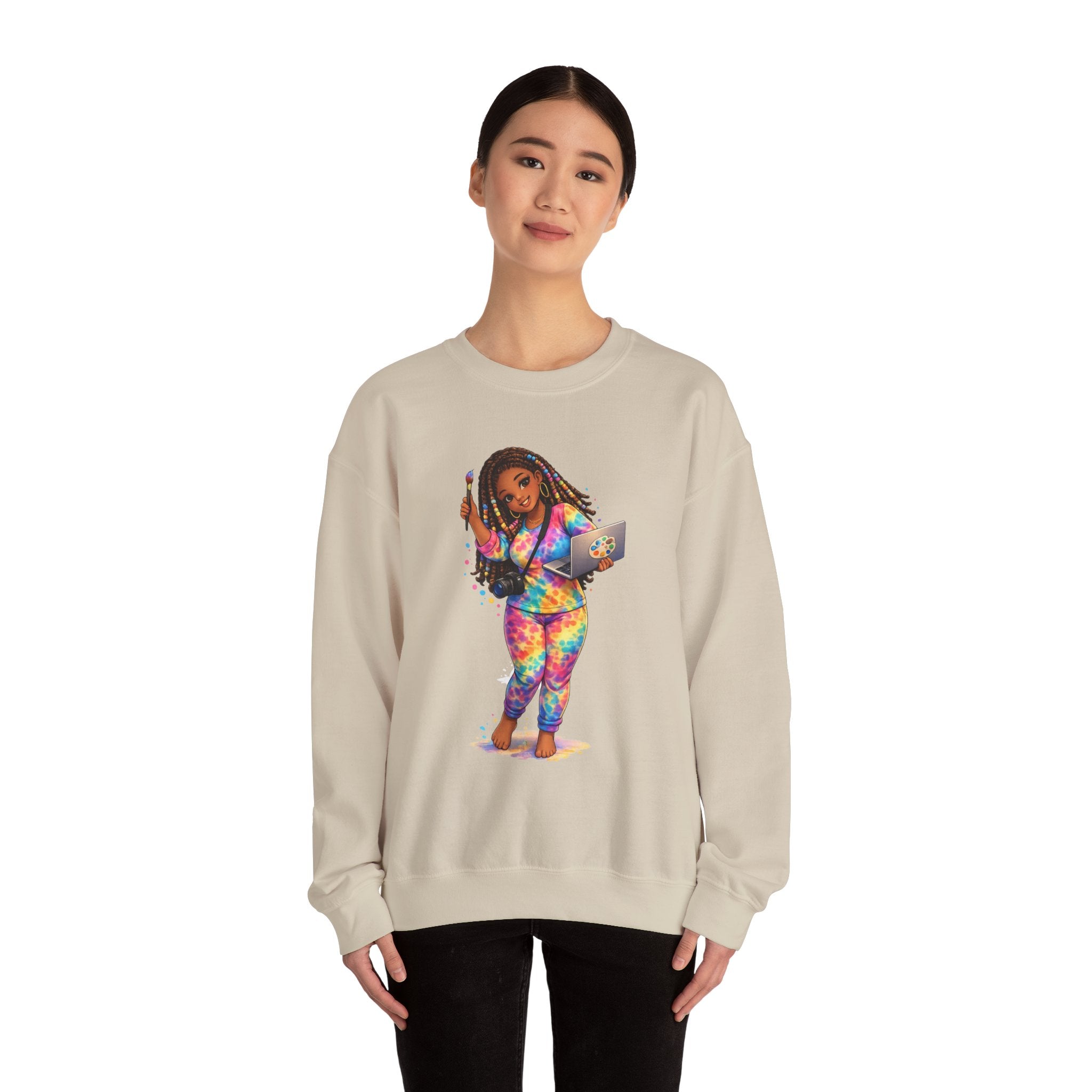 The Muse Graphic Sweatshirt | Creative Black Girl Art Crewneck