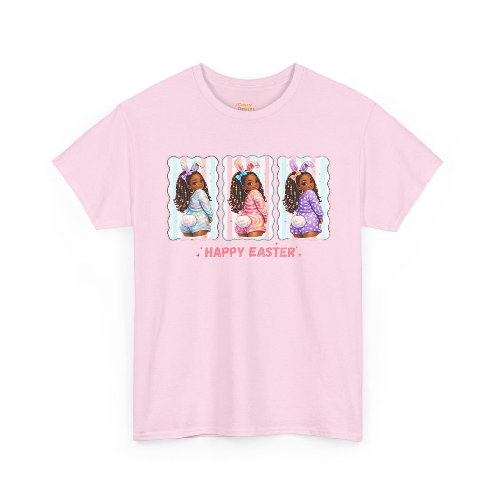 Easter Retro Portrait Tee — "Happy Easter" Pastel Graphic T-Shirt
