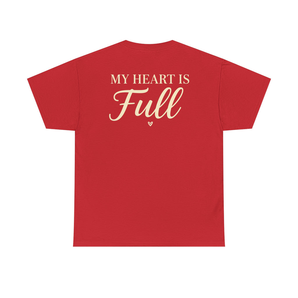 Mom The Real Queen T-Shirt – Gold Crown Mother’s Day Tee (“My Heart Is Full” on Back)