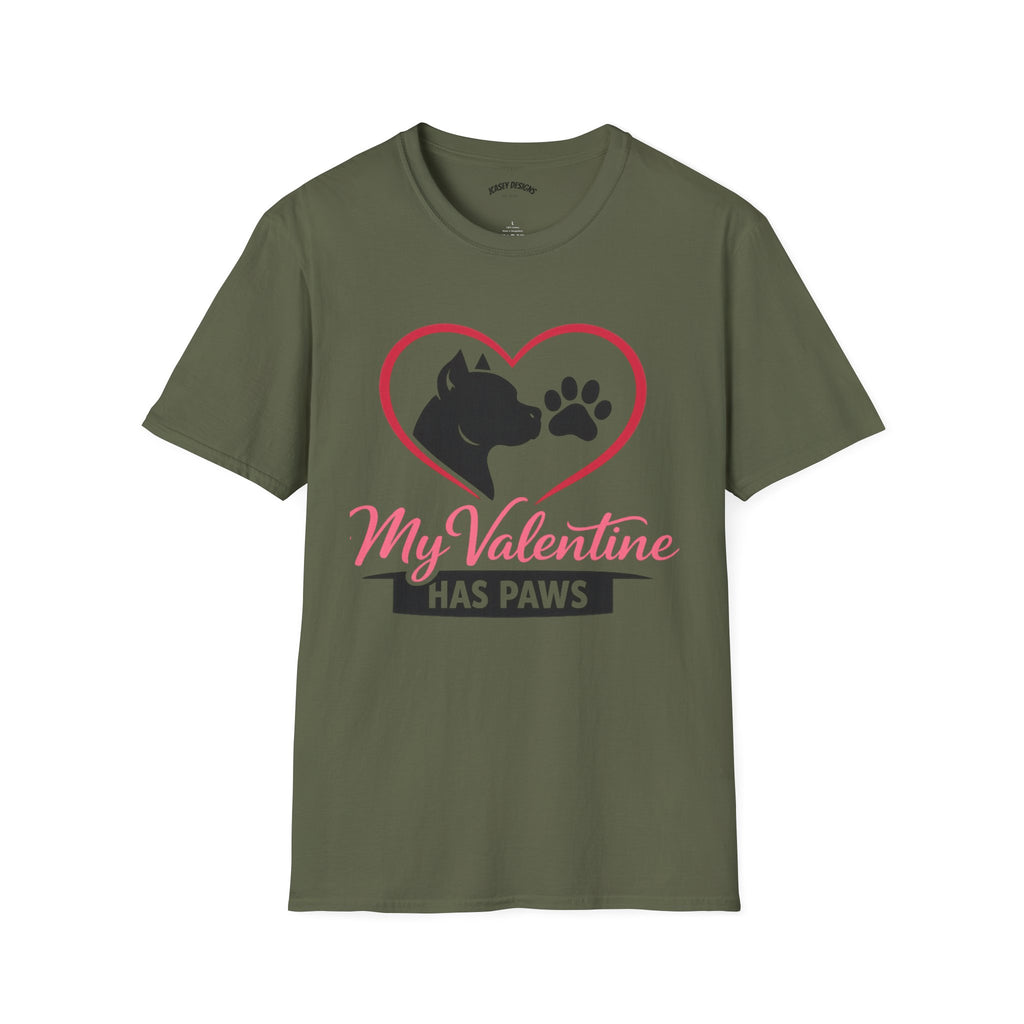 My Valentine Has Paws T-Shirt — Cute Dog Heart Valentine Tee