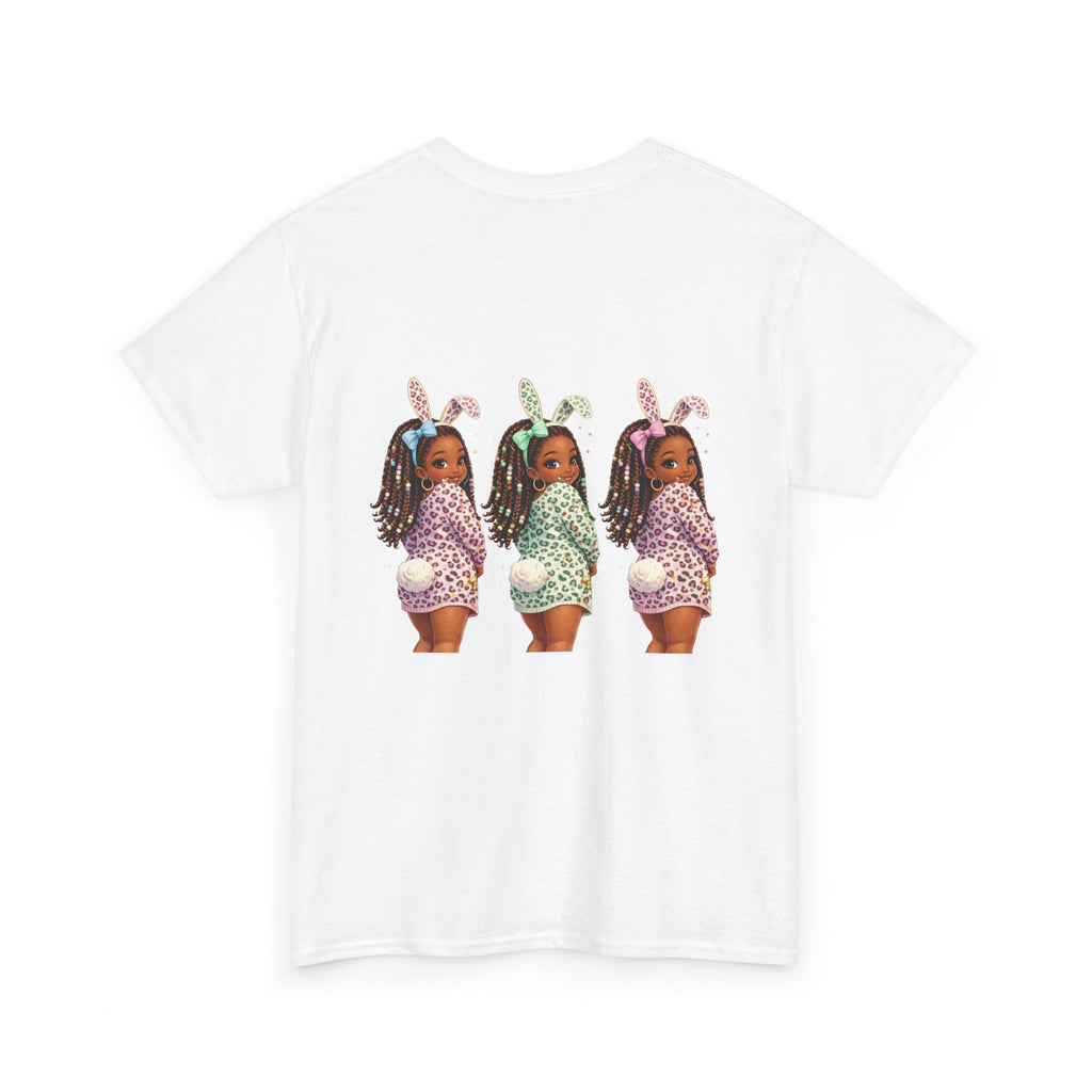 T-Shirt — 'Happy Easter' Pastel Bunny Eggs Tee (Easter Holiday, Cute Spring Kids & Women’s Graphic)