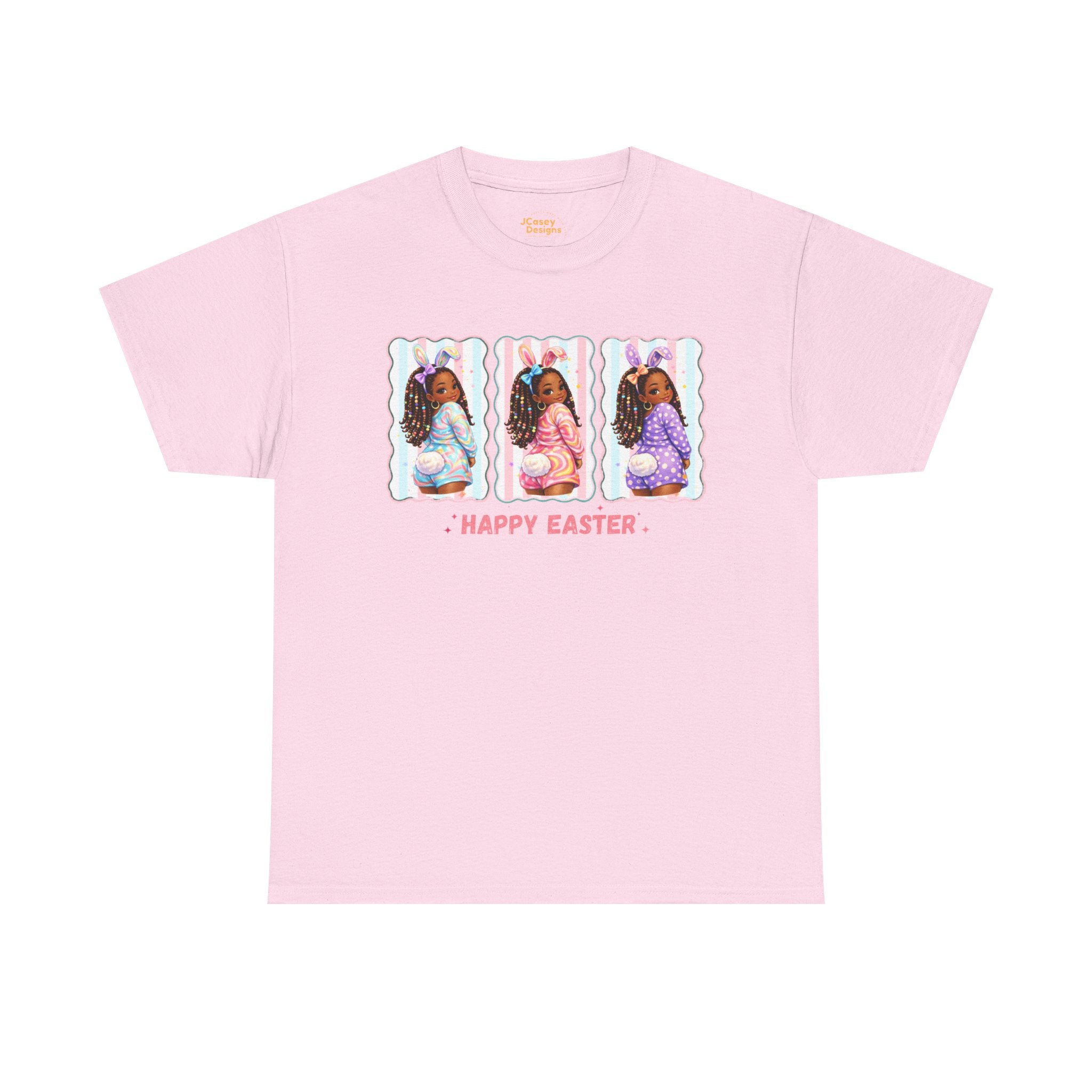 Easter Retro Portrait Tee — "Happy Easter" Pastel Graphic T-Shirt