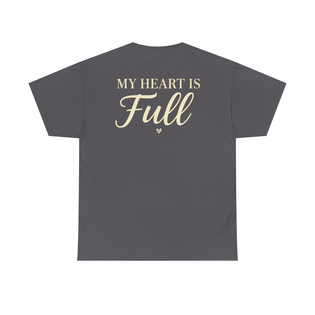 Mom The Real Queen T-Shirt – Gold Crown Mother’s Day Tee (“My Heart Is Full” on Back)