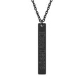 Engraved Vertical Bar Necklace — Personalized Morse Code Pendant