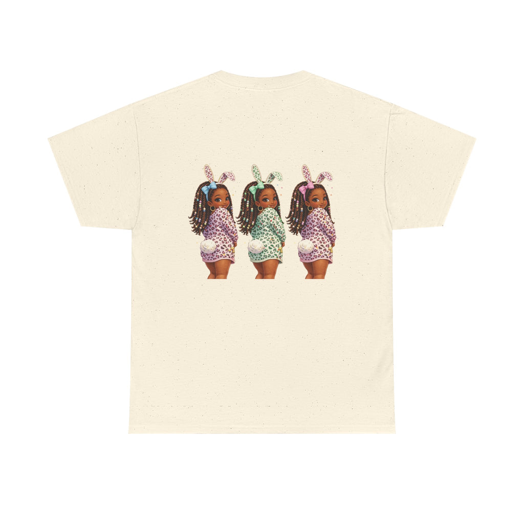 T-Shirt — 'Happy Easter' Pastel Bunny Eggs Tee (Easter Holiday, Cute Spring Kids & Women’s Graphic)