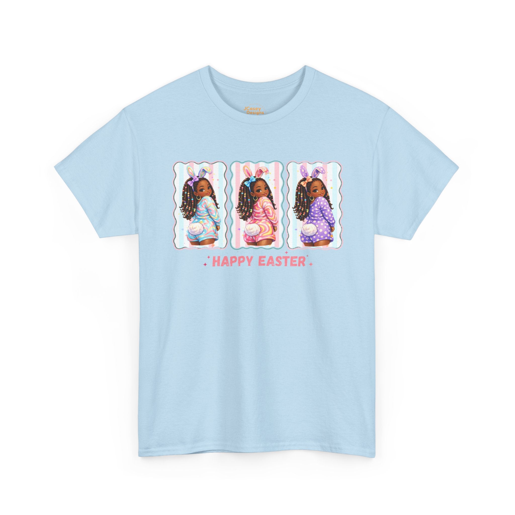 Easter Retro Portrait Tee — "Happy Easter" Pastel Graphic T-Shirt