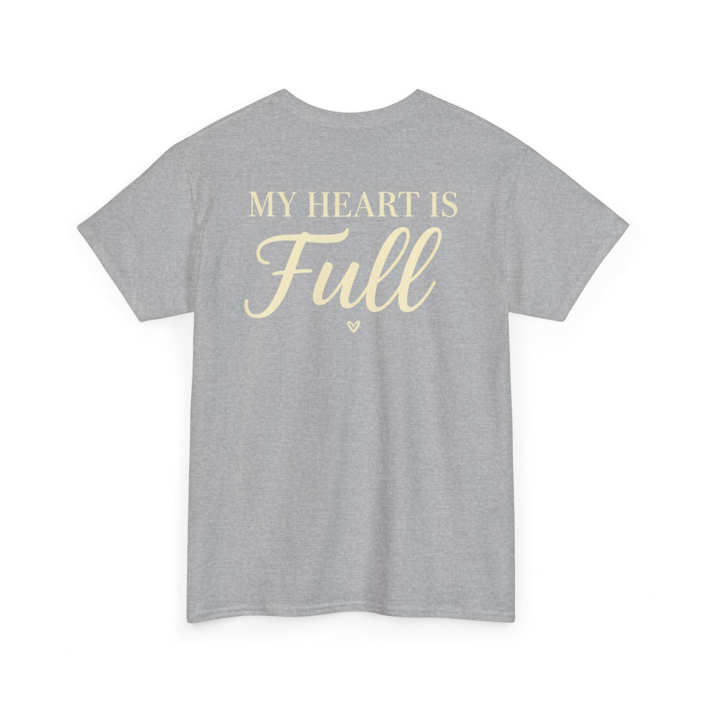 Mom The Real Queen T-Shirt – Gold Crown Mother’s Day Tee (“My Heart Is Full” on Back)