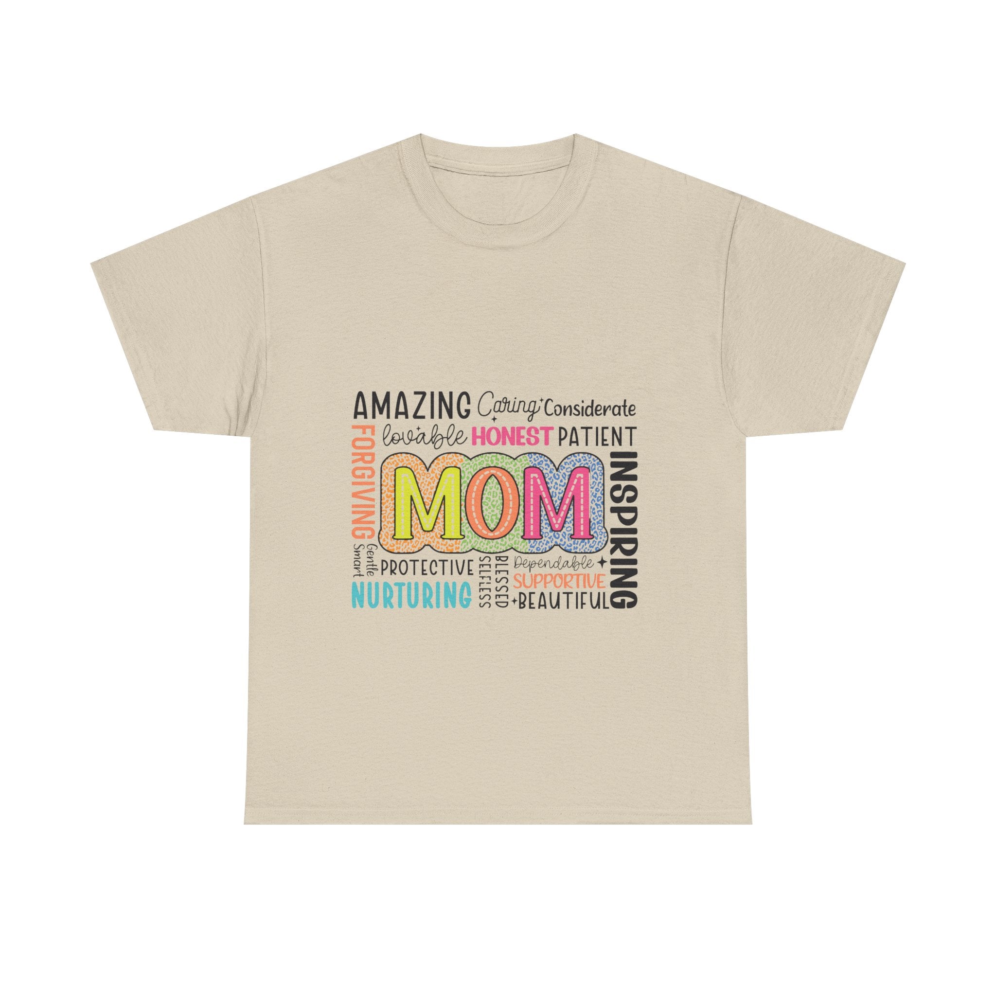 Mom Word Cloud T-Shirt – Colorful 'MOM' Typography Gift for Mother's Day