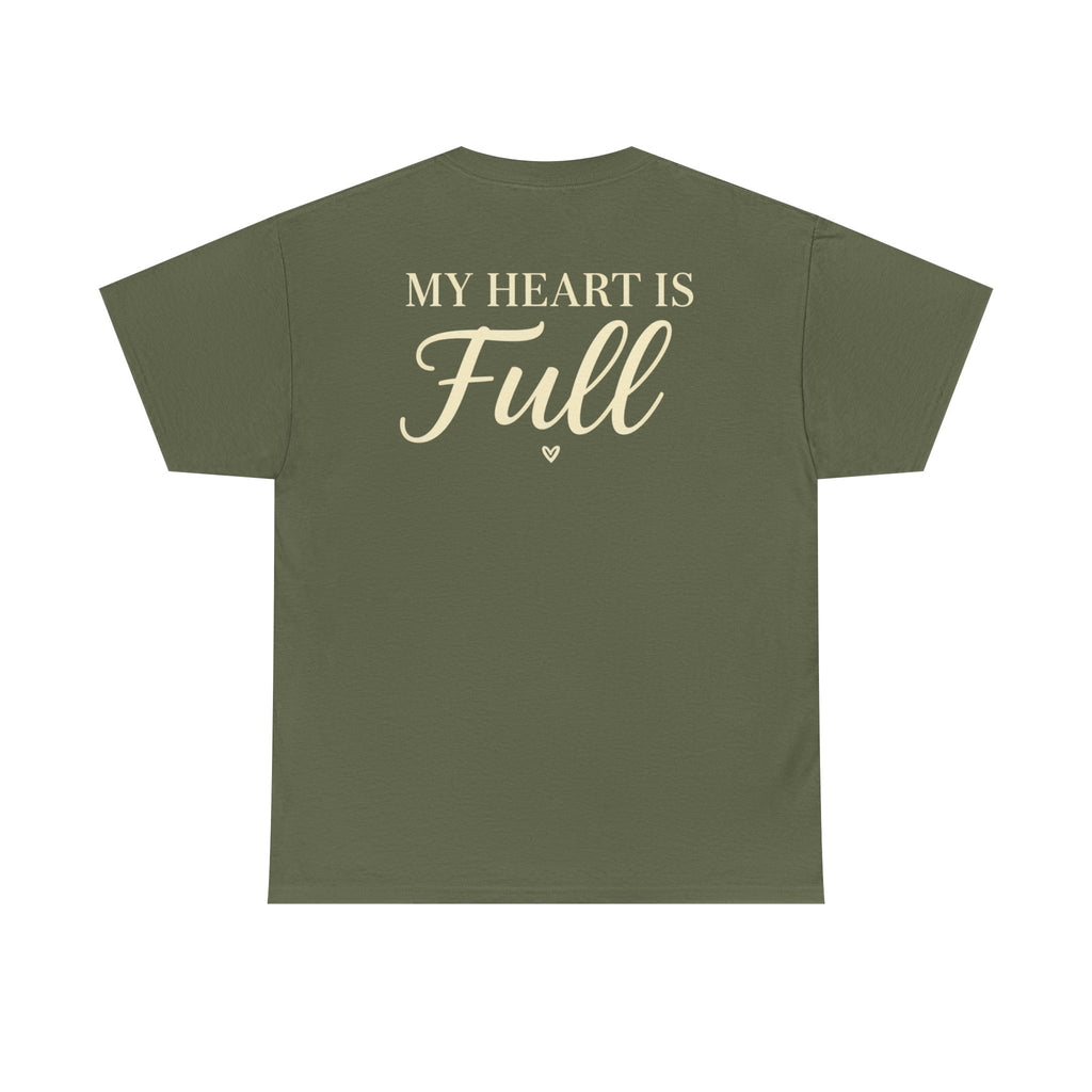 Mom The Real Queen T-Shirt – Gold Crown Mother’s Day Tee (“My Heart Is Full” on Back)
