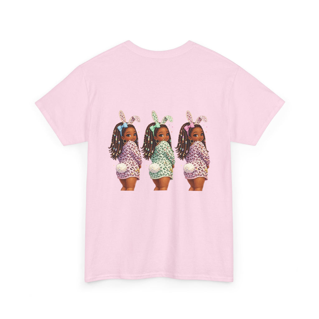 T-Shirt — 'Happy Easter' Pastel Bunny Eggs Tee (Easter Holiday, Cute Spring Kids & Women’s Graphic)