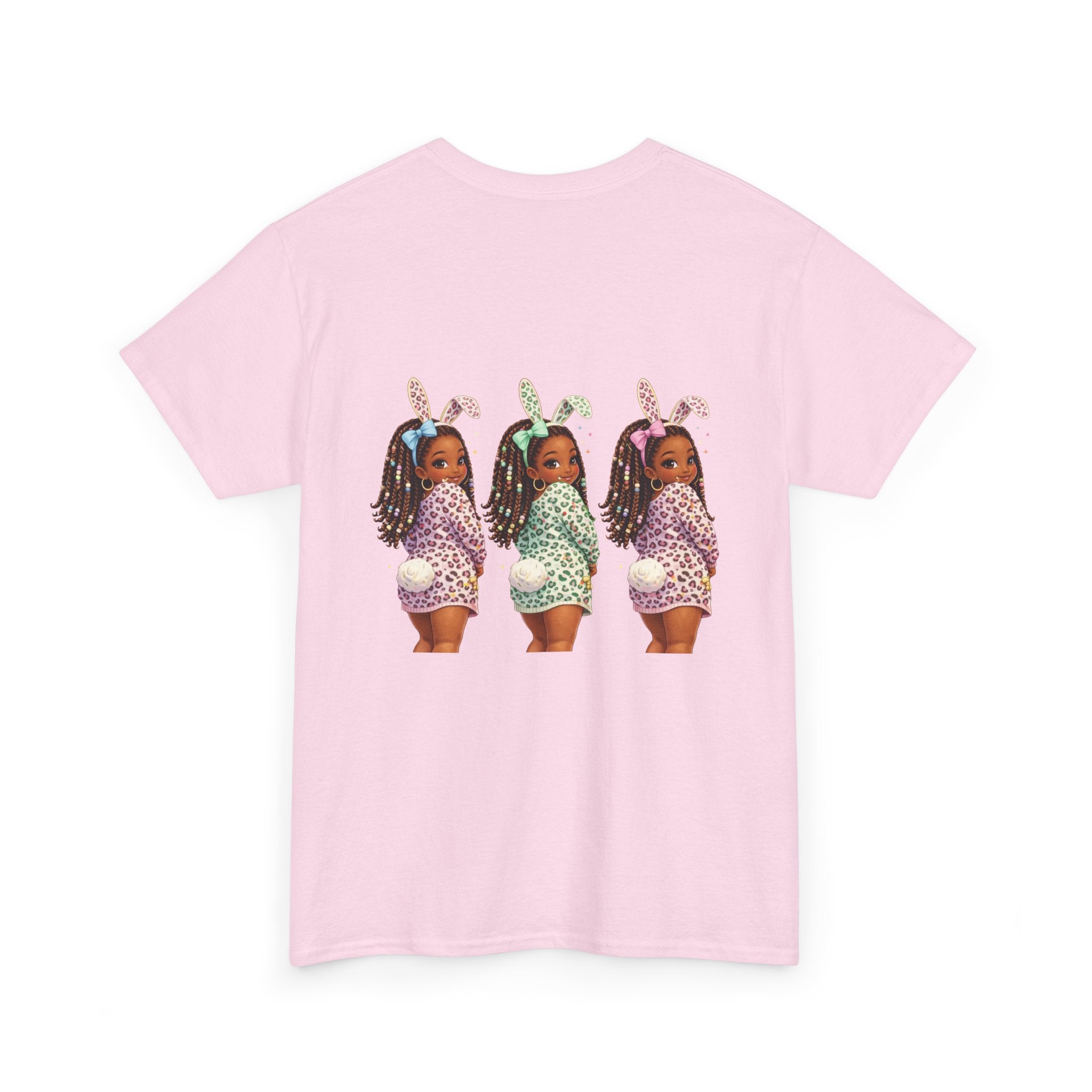 T-Shirt — 'Happy Easter' Pastel Bunny Eggs Tee (Easter Holiday, Cute Spring Kids & Women’s Graphic)