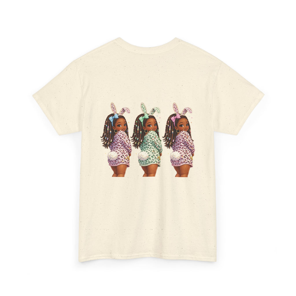 T-Shirt — 'Happy Easter' Pastel Bunny Eggs Tee (Easter Holiday, Cute Spring Kids & Women’s Graphic)