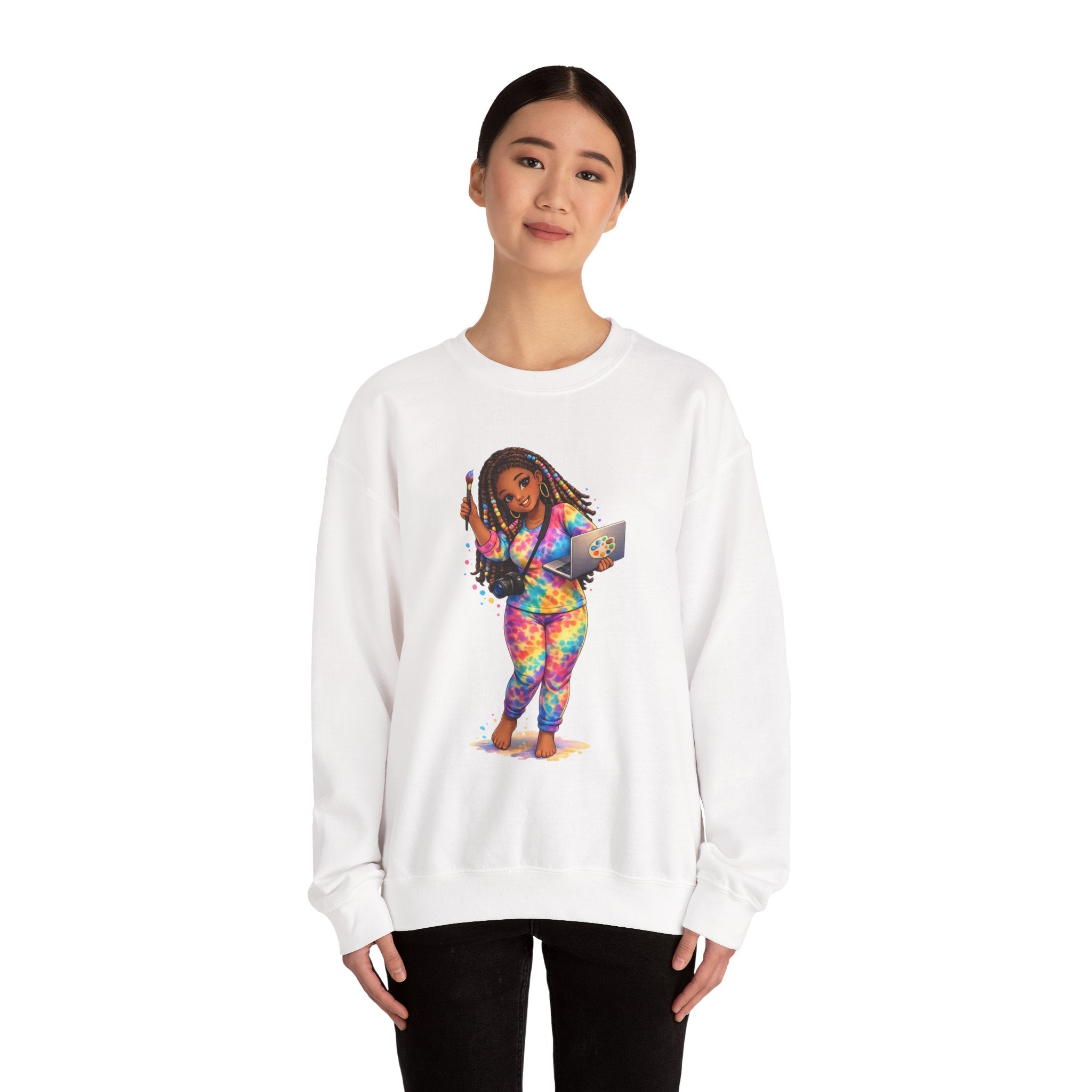 The Muse Graphic Sweatshirt | Creative Black Girl Art Crewneck