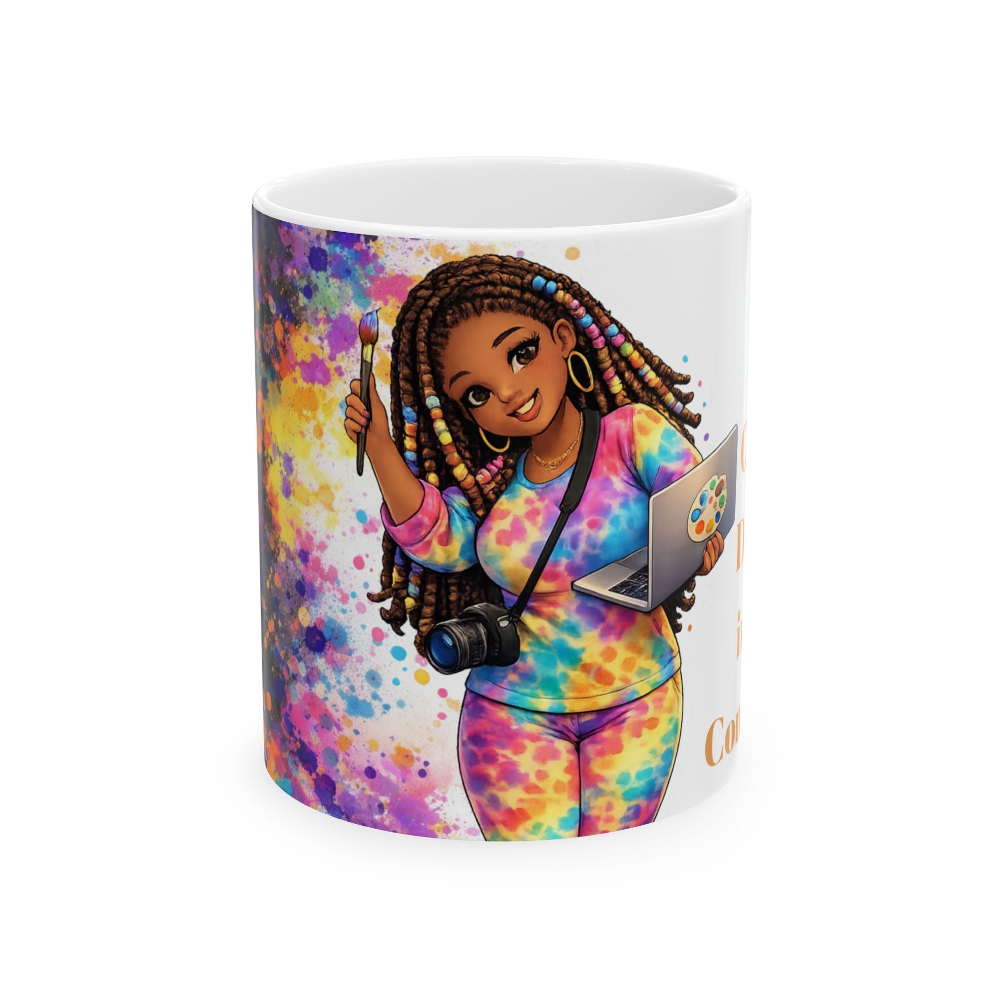 The Muse Creative Chaos Ceramic Mug (11oz) – Full Wrap Paint Splatter Design