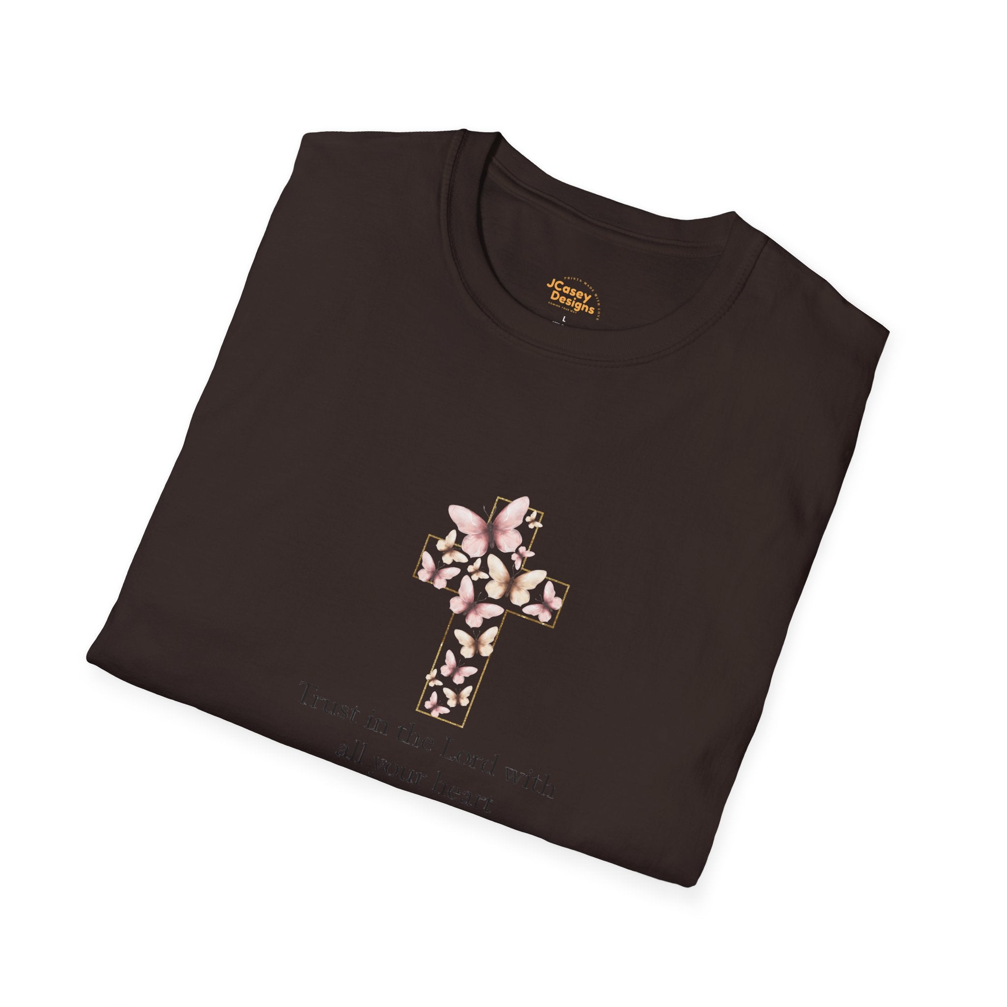Floral Cross Scripture Tee — Trust in the Lord Christian T-Shirt