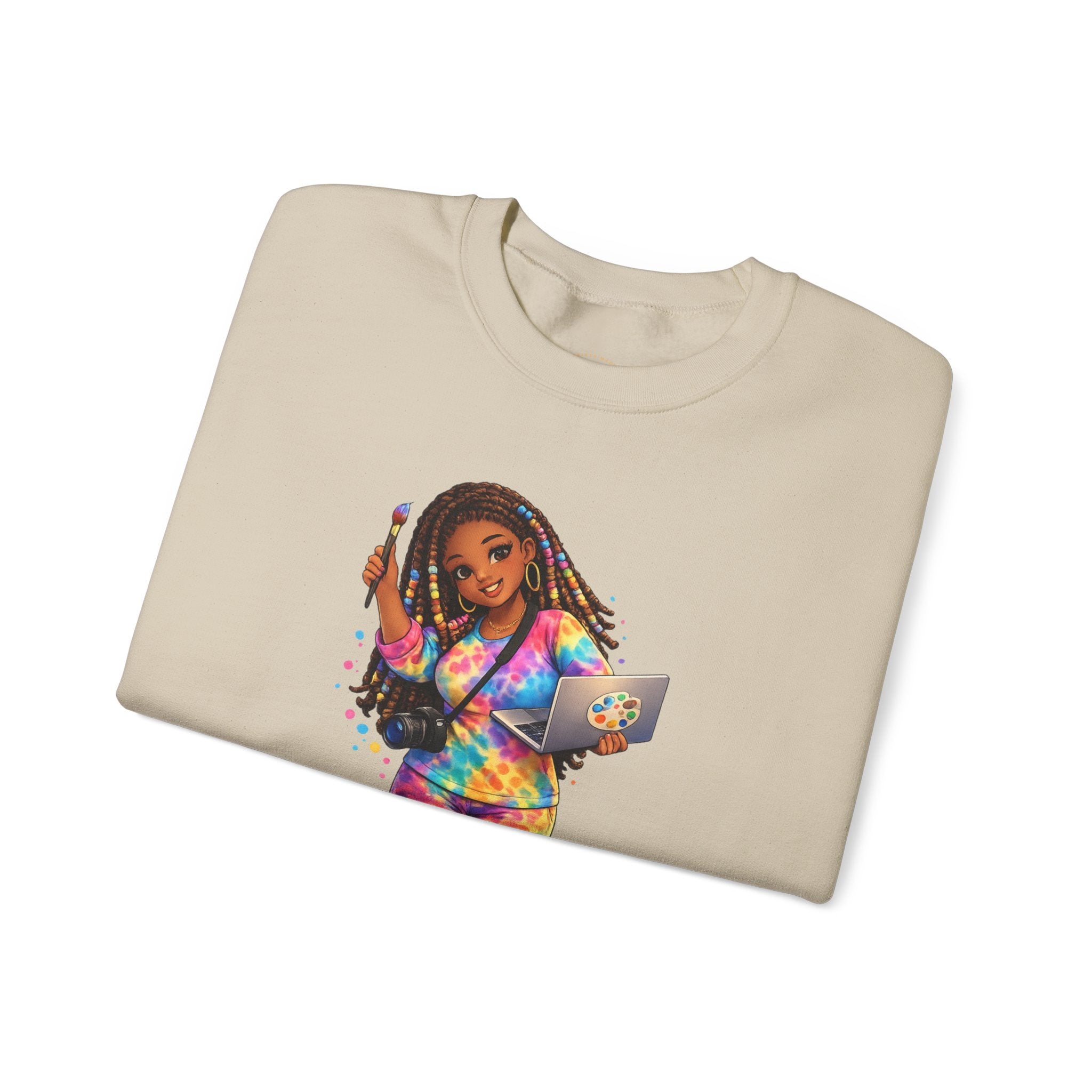 The Muse Graphic Sweatshirt | Creative Black Girl Art Crewneck