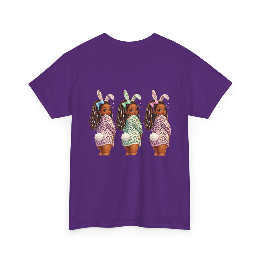 T-Shirt — 'Happy Easter' Pastel Bunny Eggs Tee (Easter Holiday, Cute Spring Kids & Women’s Graphic)