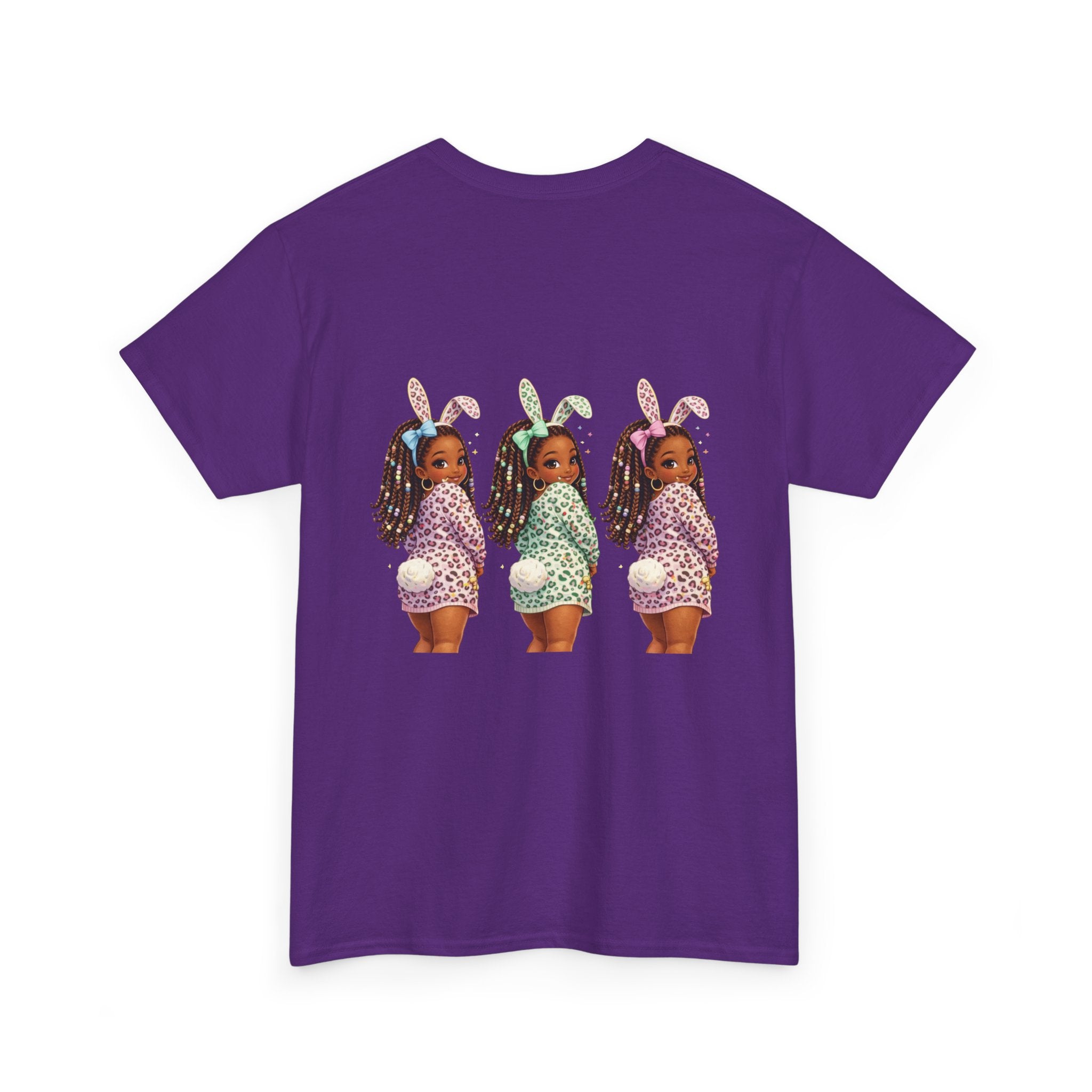 T-Shirt — 'Happy Easter' Pastel Bunny Eggs Tee (Easter Holiday, Cute Spring Kids & Women’s Graphic)