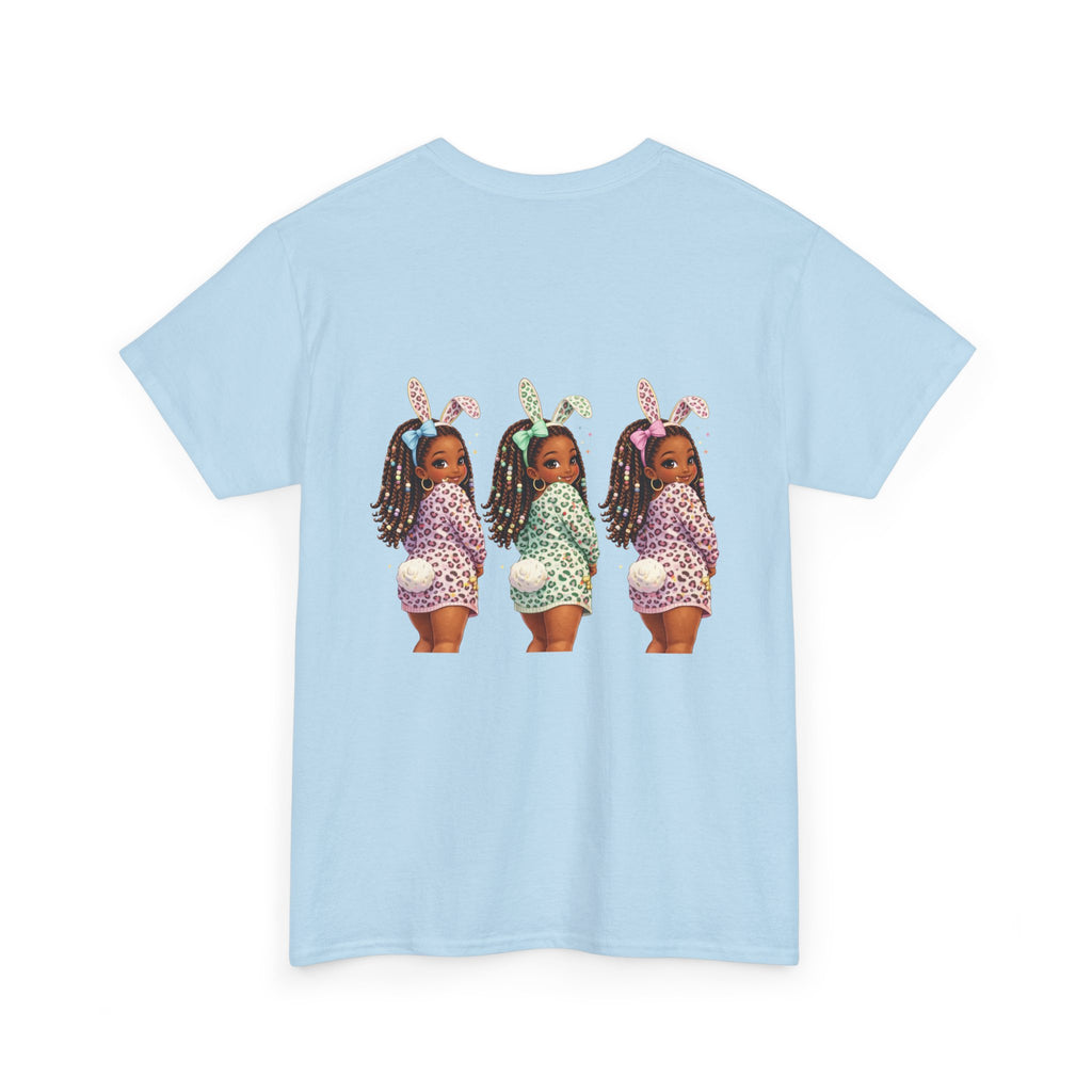 T-Shirt — 'Happy Easter' Pastel Bunny Eggs Tee (Easter Holiday, Cute Spring Kids & Women’s Graphic)
