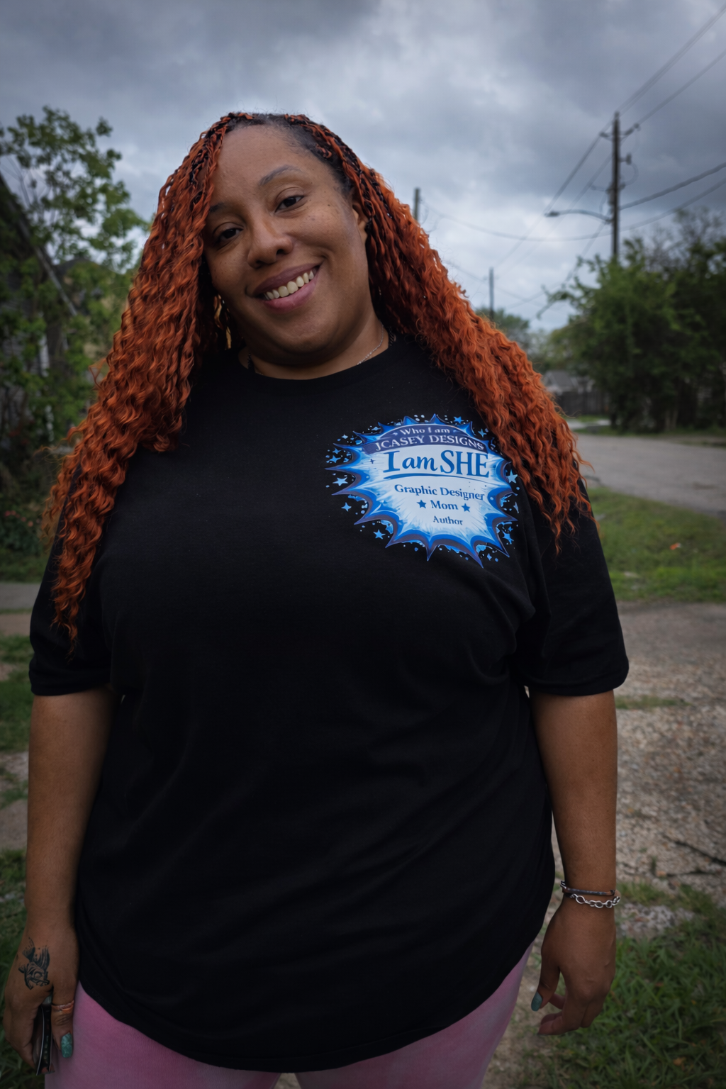 I Am SHE Graphic Tee — Empowerment Shirt for Women Entrepreneurs