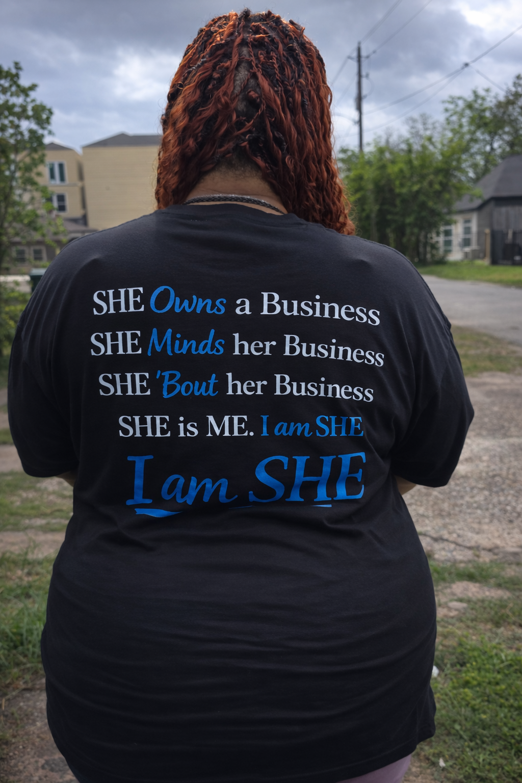 I Am SHE Graphic Tee — Empowerment Shirt for Women Entrepreneurs