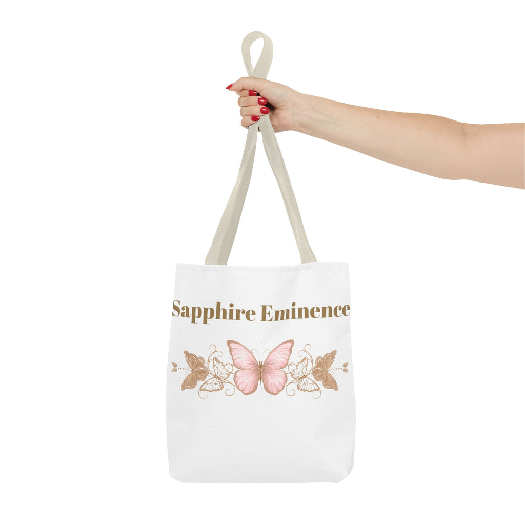 Sorority Tote Bag — "Sapphire Eminence" Butterfly Design