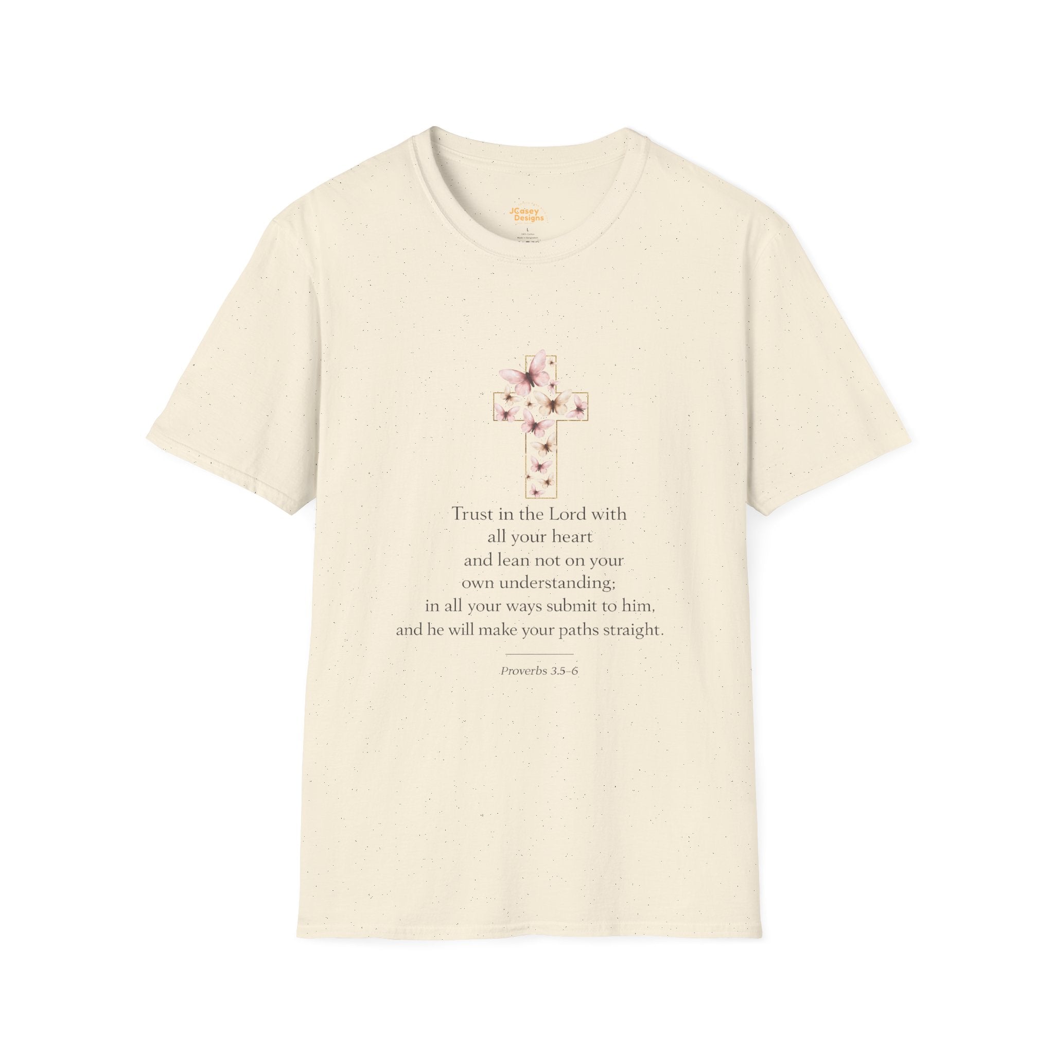 Floral Cross Scripture Tee — Trust in the Lord Christian T-Shirt