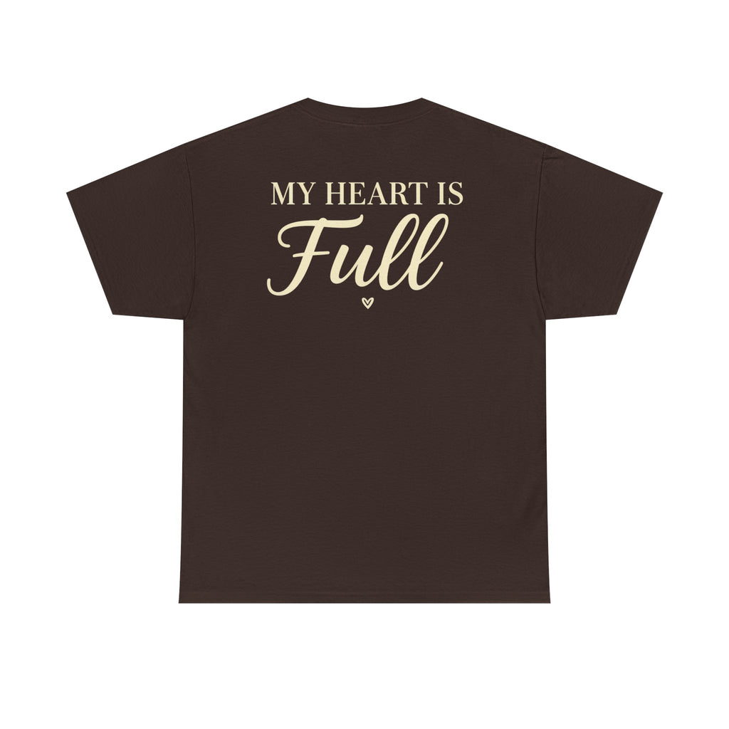 Mom The Real Queen T-Shirt – Gold Crown Mother’s Day Tee (“My Heart Is Full” on Back)