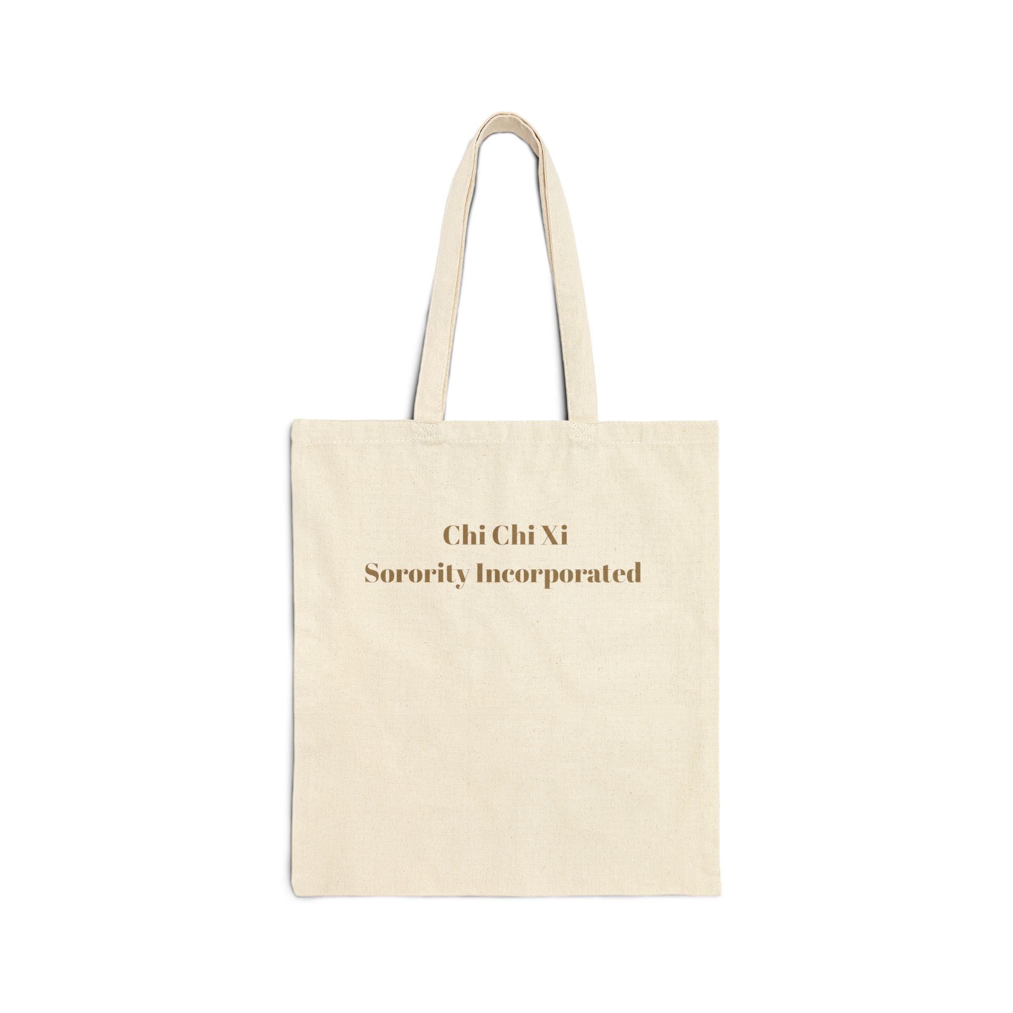 Chi Chi Xi Sorority Incorporated Canvas Tote — Minimalist Greek Letter Bag