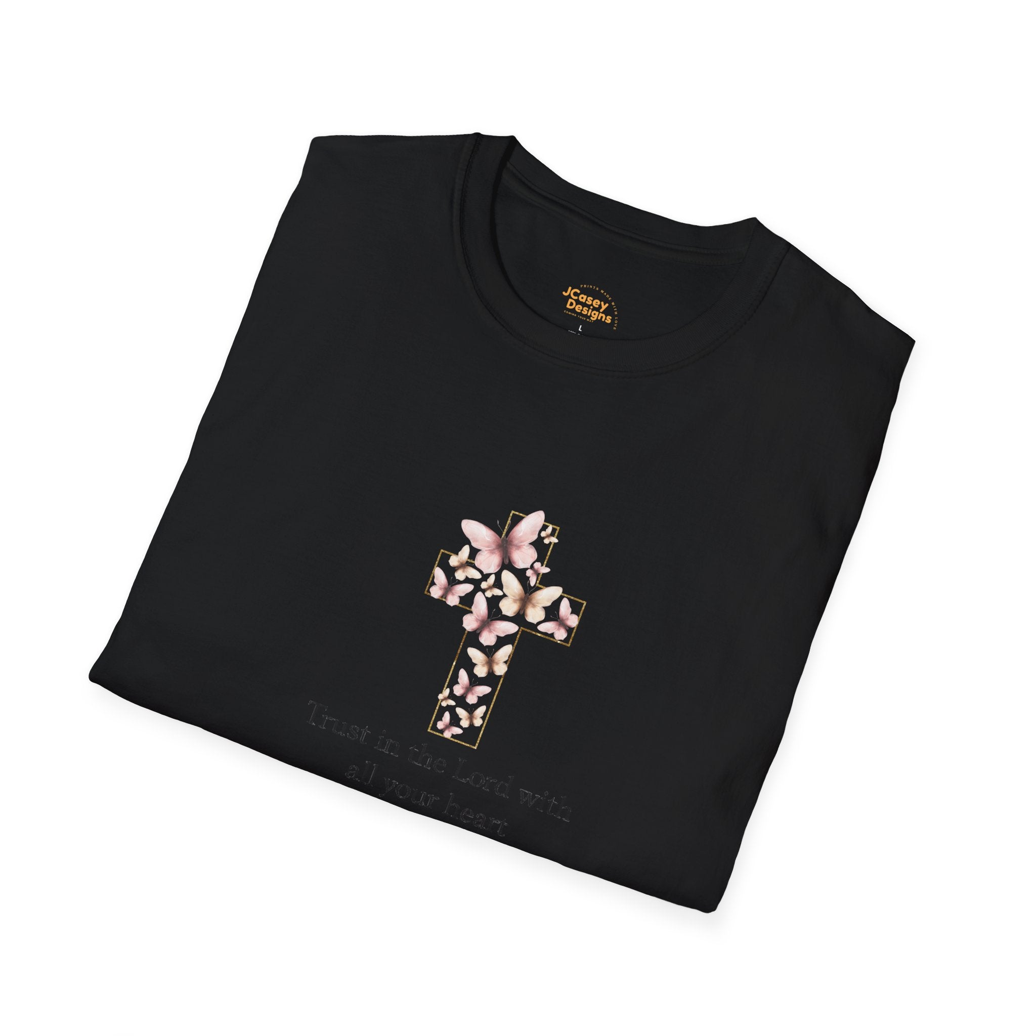Floral Cross Scripture Tee — Trust in the Lord Christian T-Shirt