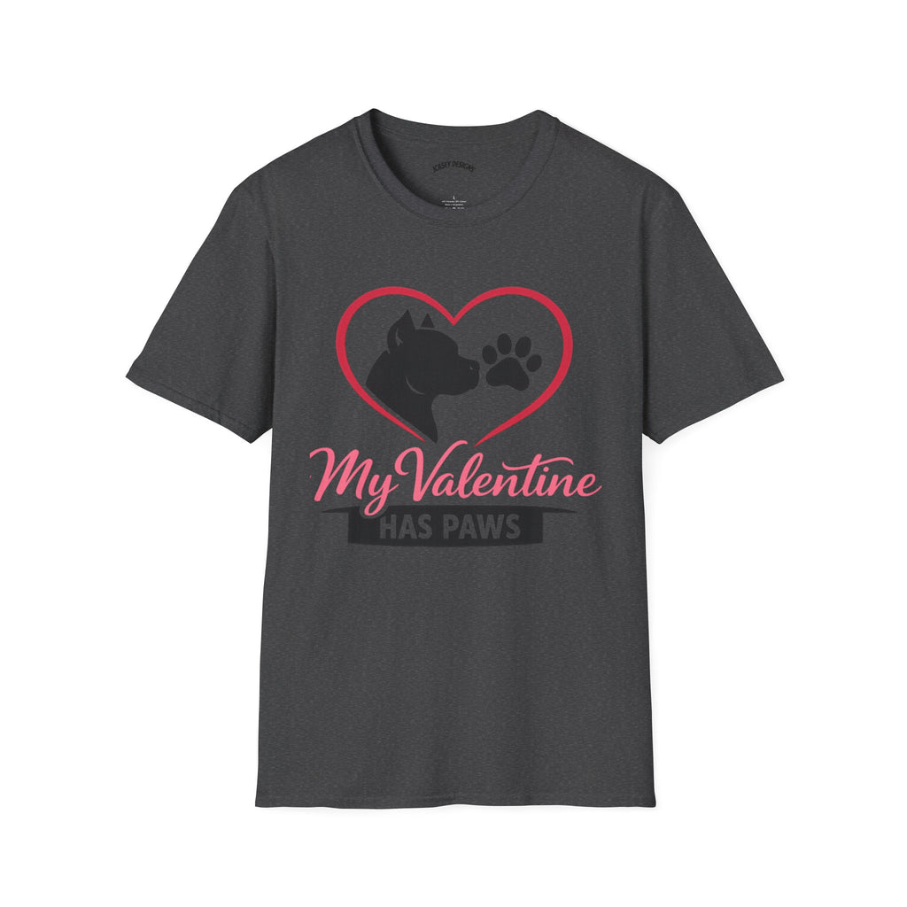 My Valentine Has Paws T-Shirt — Cute Dog Heart Valentine Tee