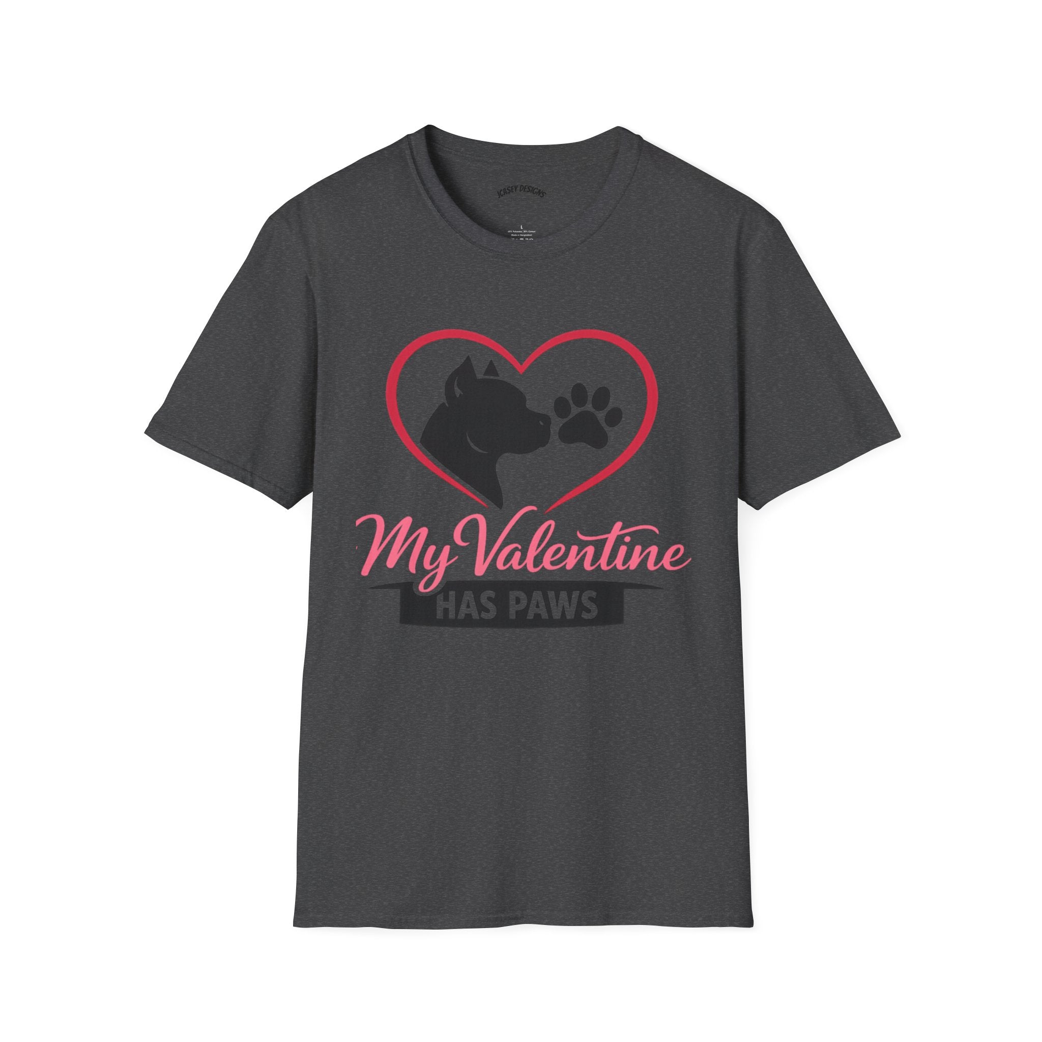 My Valentine Has Paws T-Shirt — Cute Dog Heart Valentine Tee