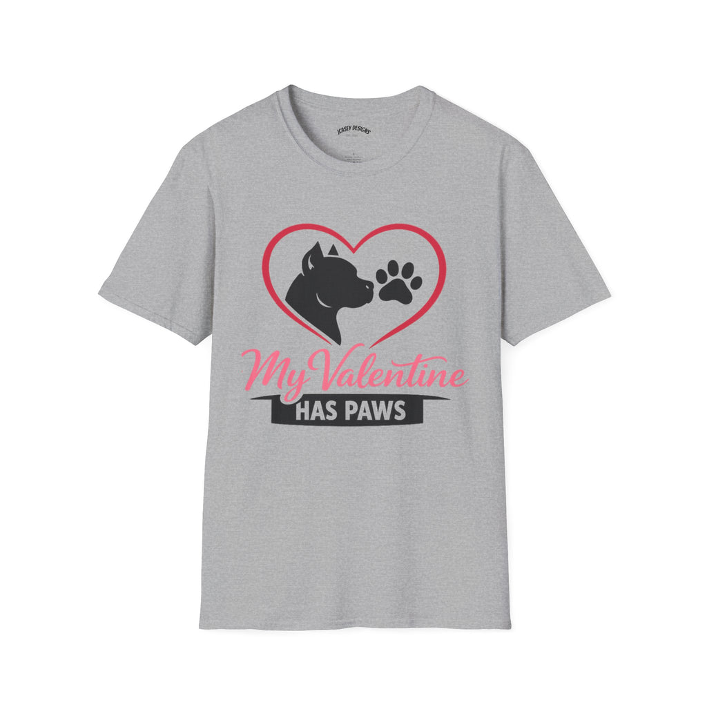 My Valentine Has Paws T-Shirt — Cute Dog Heart Valentine Tee