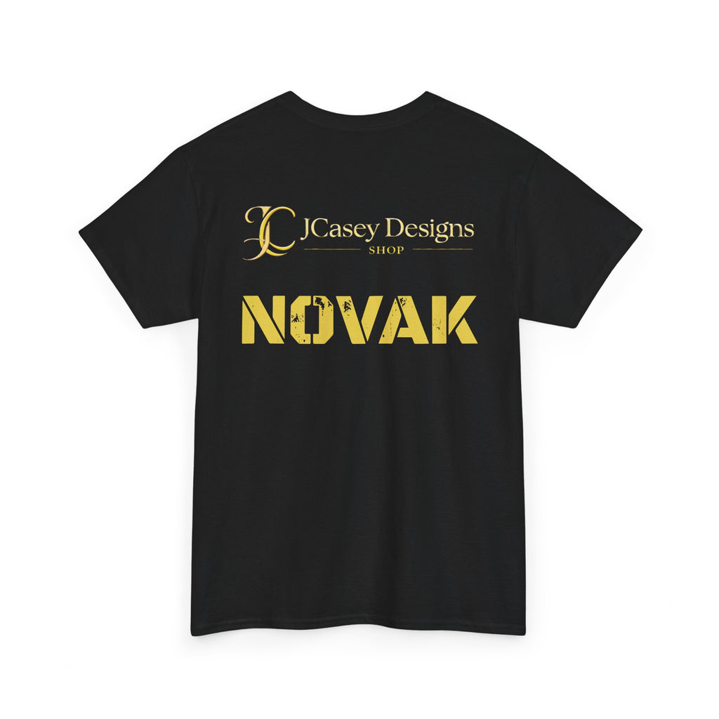 Novak Graphic Tee — Futuristic Soldier Portrait T-Shirt