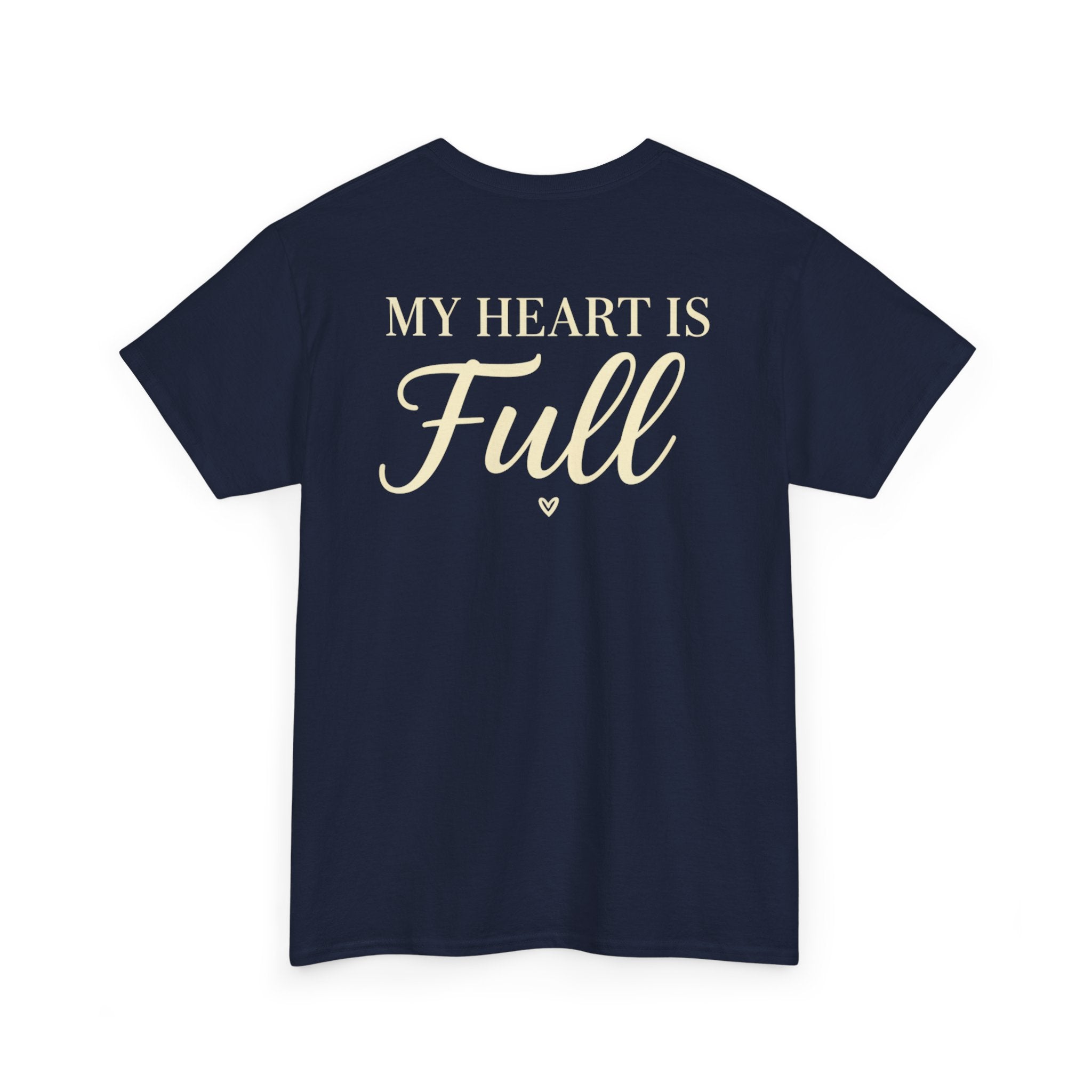 Mom The Real Queen T-Shirt – Gold Crown Mother’s Day Tee (“My Heart Is Full” on Back)