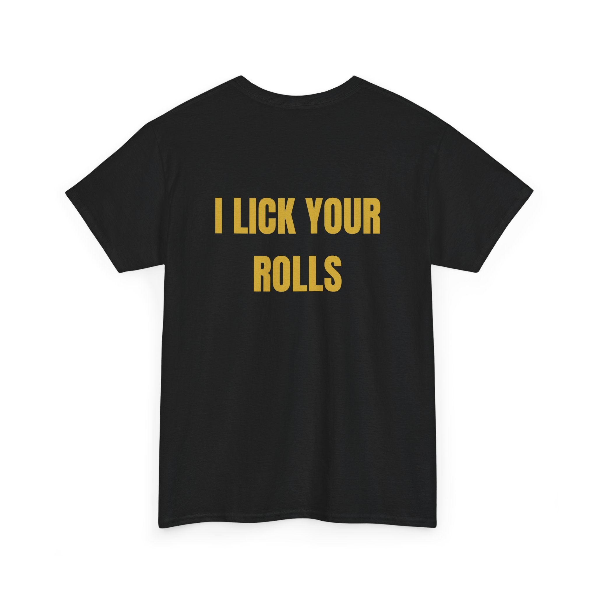 Graphic Tee — 'I Lick Your Rolls' Retro Hip-Hop Portrait T-Shirt