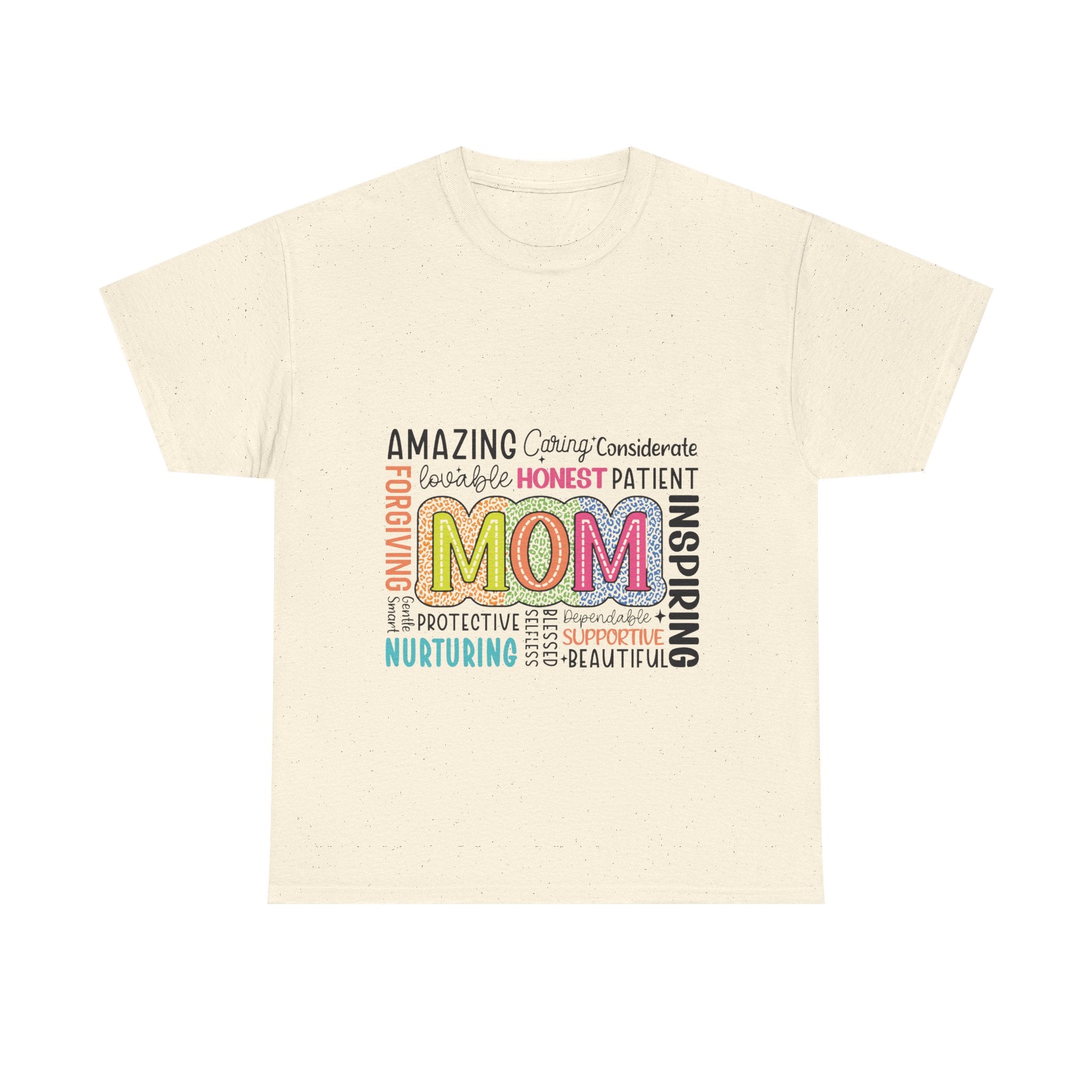 Mom Word Cloud T-Shirt – Colorful 'MOM' Typography Gift for Mother's Day