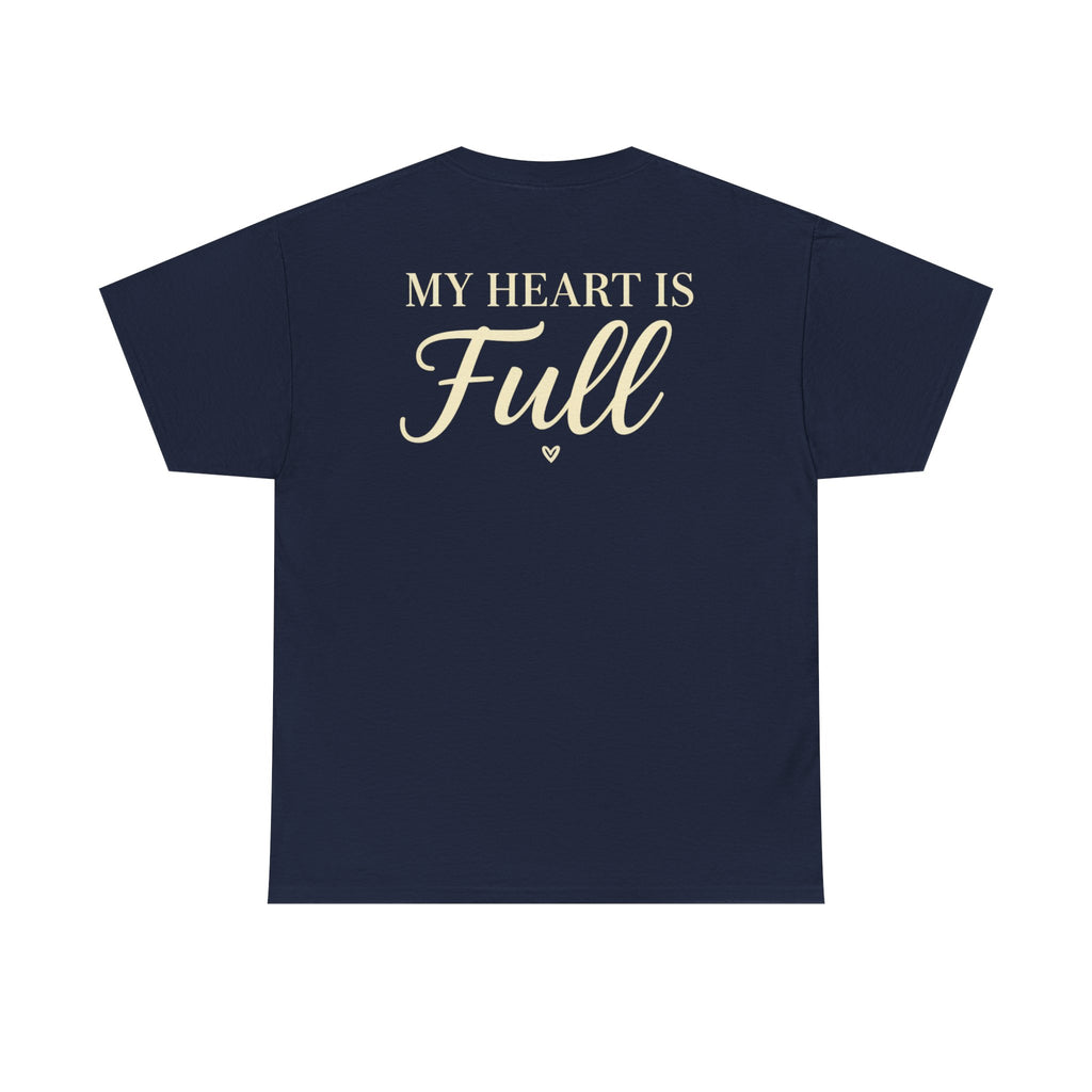 Mom The Real Queen T-Shirt – Gold Crown Mother’s Day Tee (“My Heart Is Full” on Back)