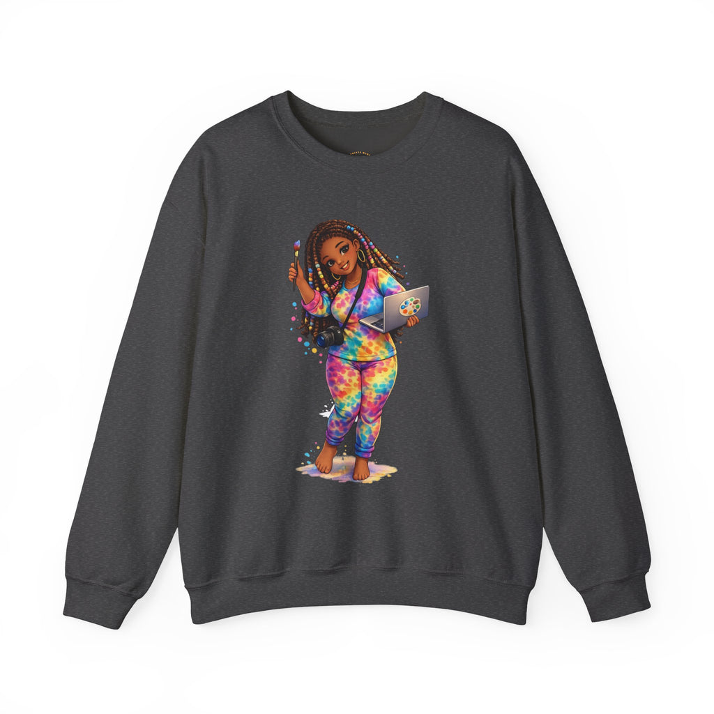 The Muse Graphic Sweatshirt | Creative Black Girl Art Crewneck