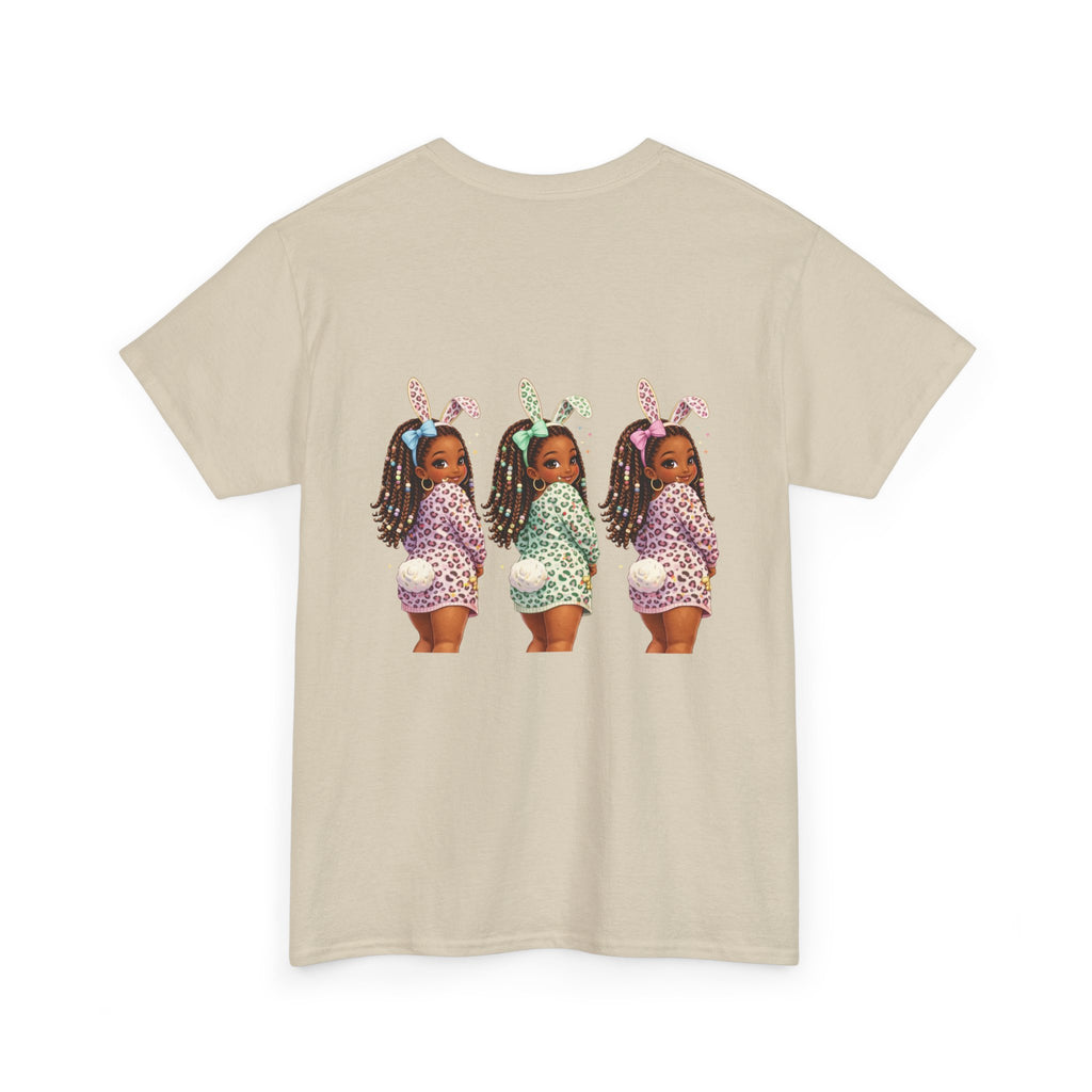T-Shirt — 'Happy Easter' Pastel Bunny Eggs Tee (Easter Holiday, Cute Spring Kids & Women’s Graphic)