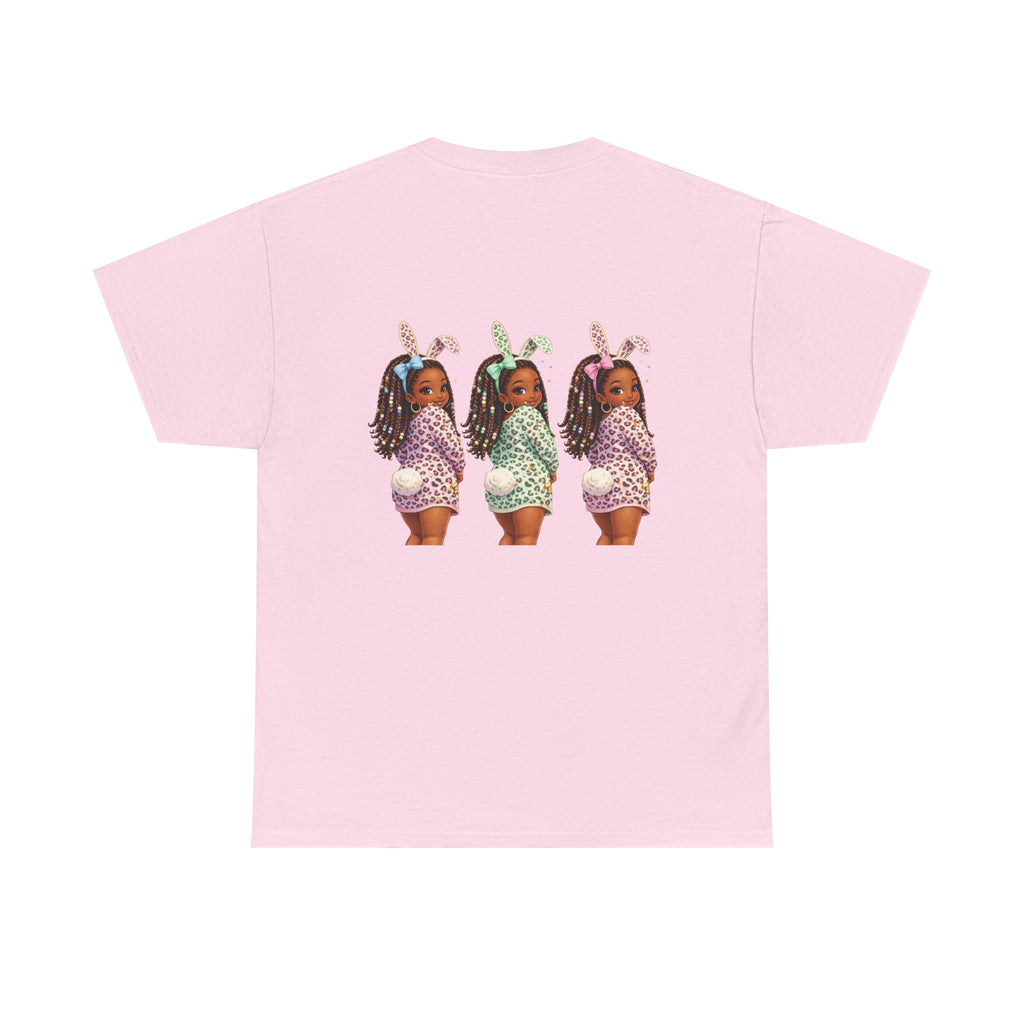 T-Shirt — 'Happy Easter' Pastel Bunny Eggs Tee (Easter Holiday, Cute Spring Kids & Women’s Graphic)