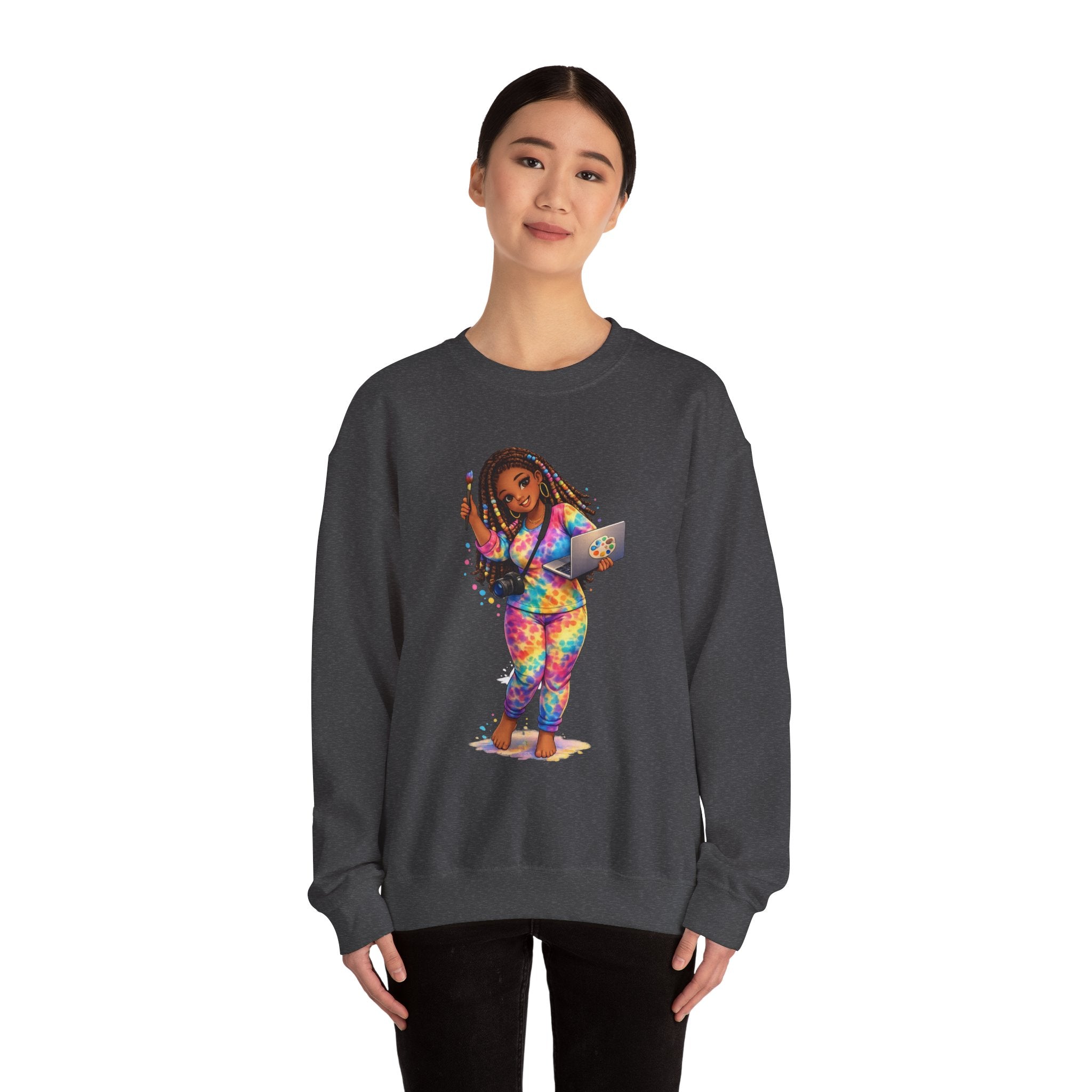 The Muse Graphic Sweatshirt | Creative Black Girl Art Crewneck